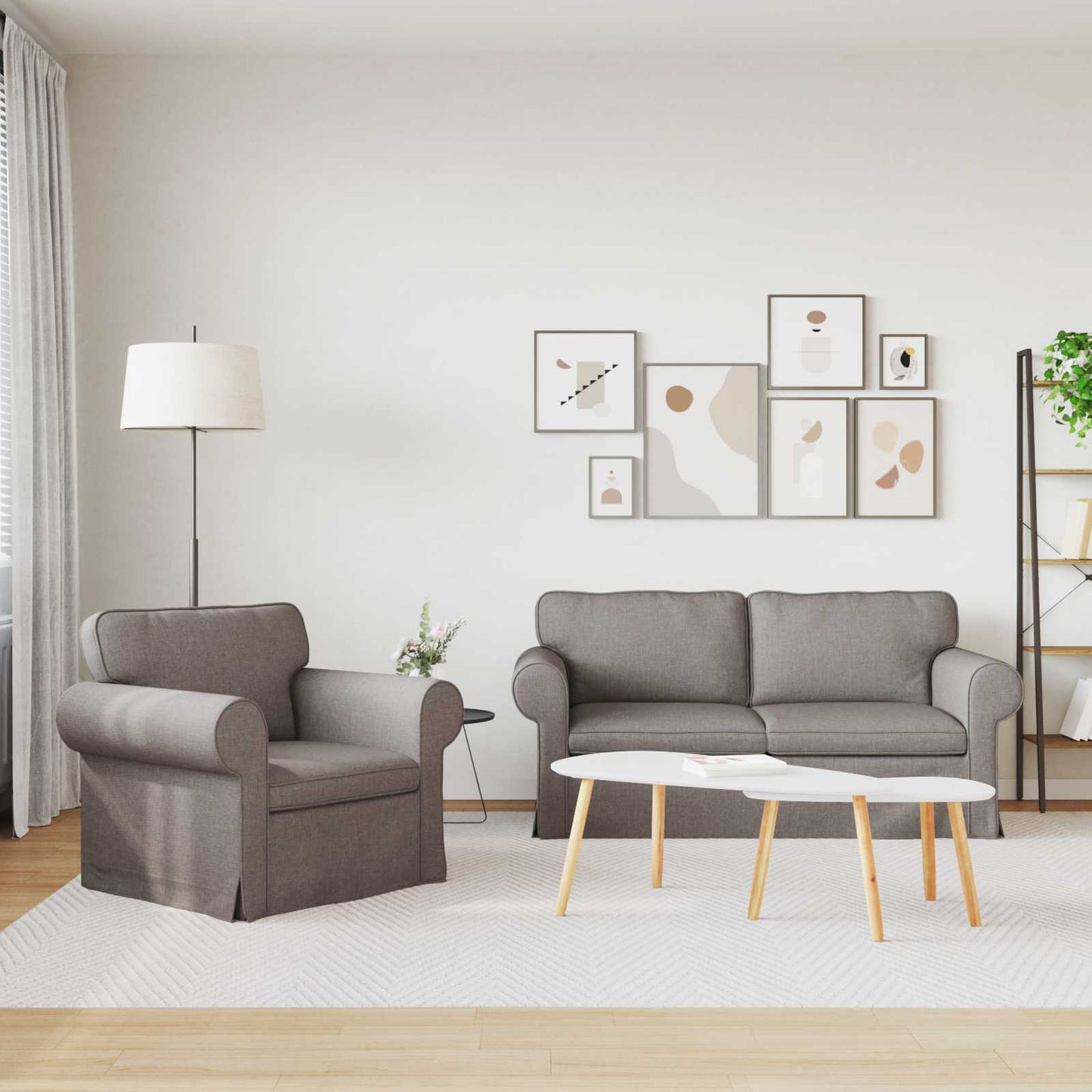 Kanapé Szett 2 pcs Tópszínű 175 x 82 x 80 cm szövet