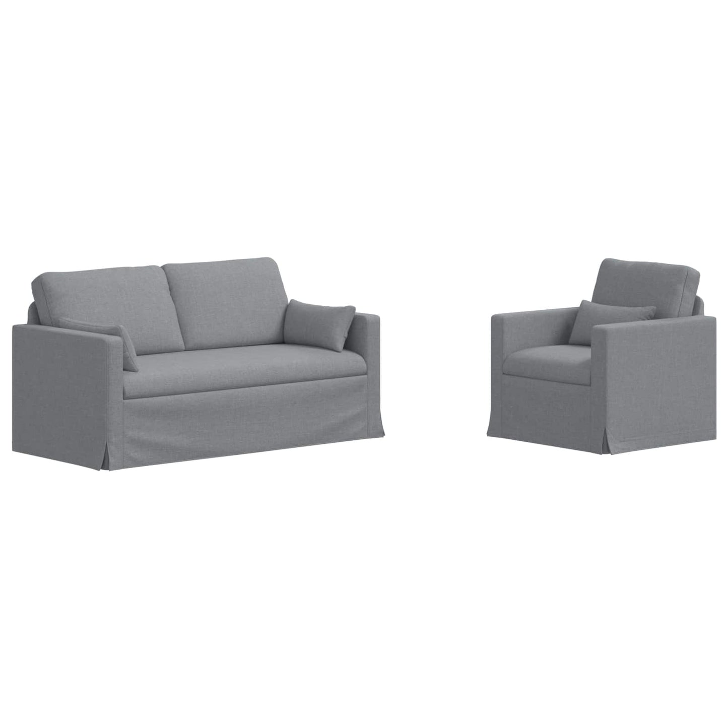 Kanapé Szett 2 pcs Világosszürke 158 x 78 x 80 cm szövet