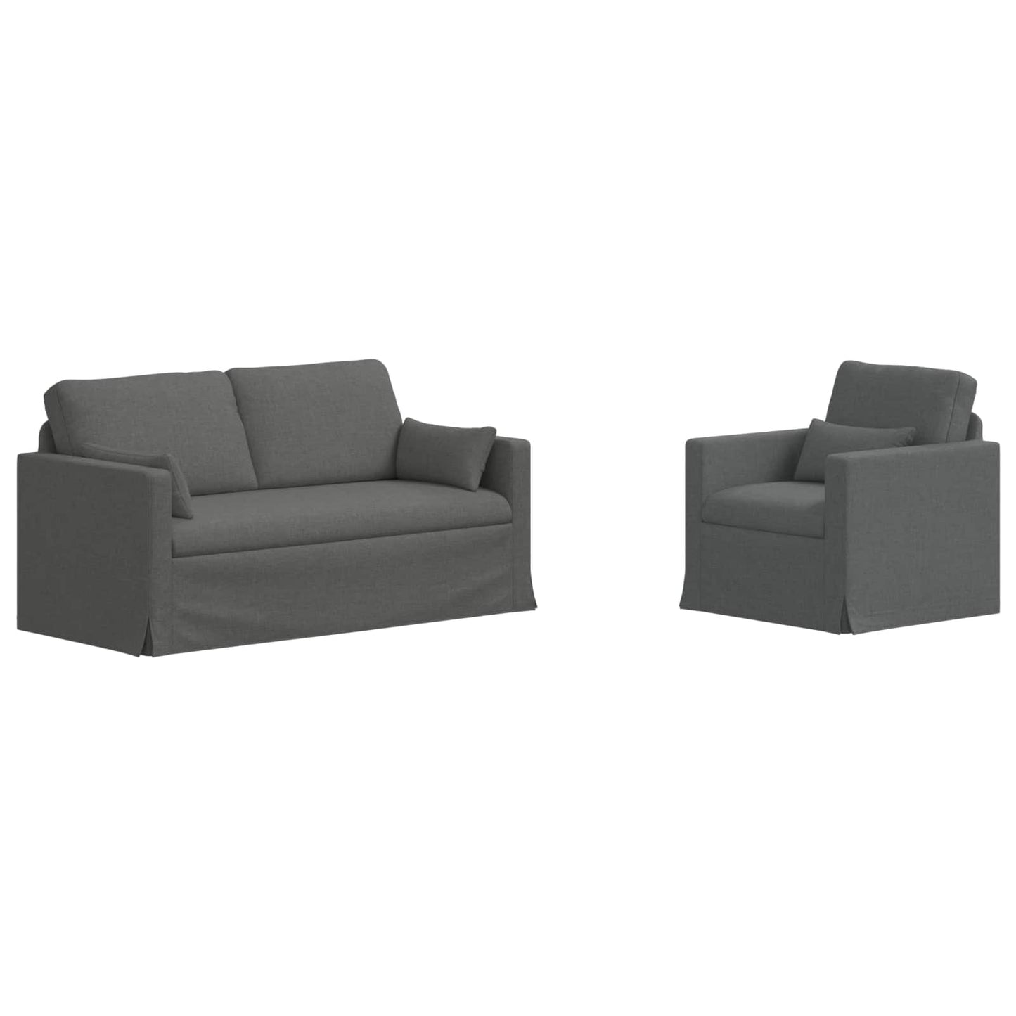 Kanapé Szett 2 pcs Sötétszürke 158 x 78 x 80 cm szövet