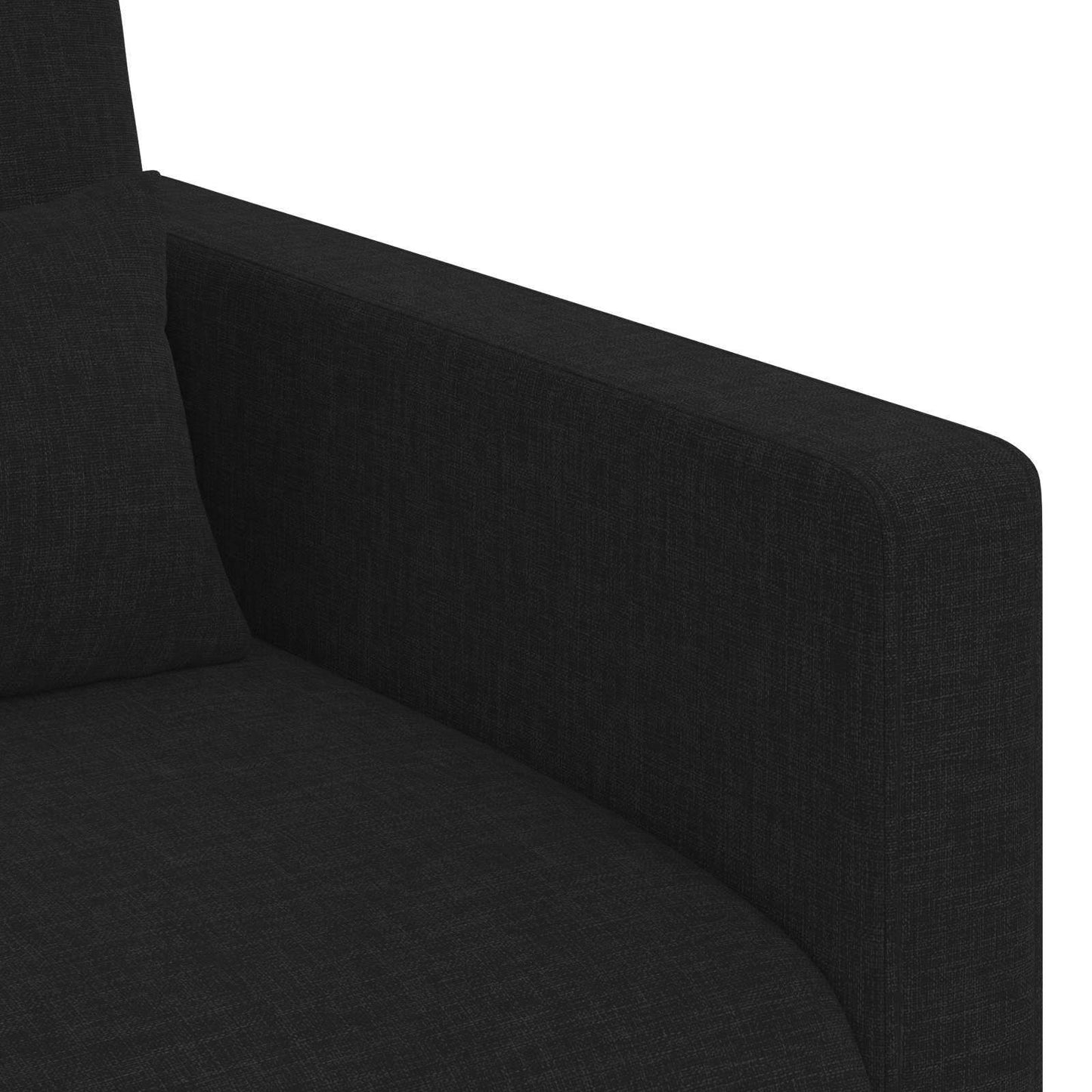 Kanapé Szett 2 pcs Fekete 158 x 78 x 80 cm szövet