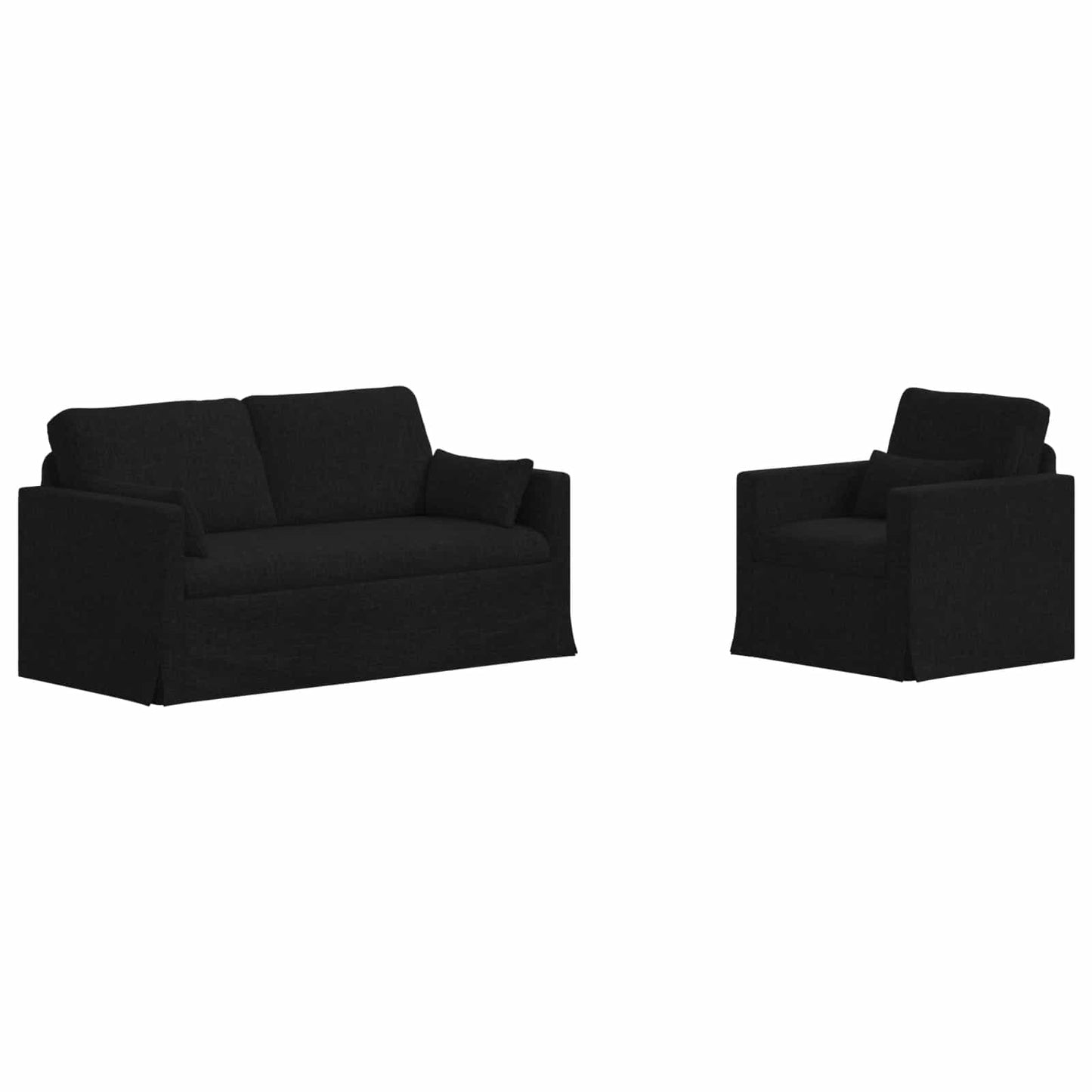 Kanapé Szett 2 pcs Fekete 158 x 78 x 80 cm szövet
