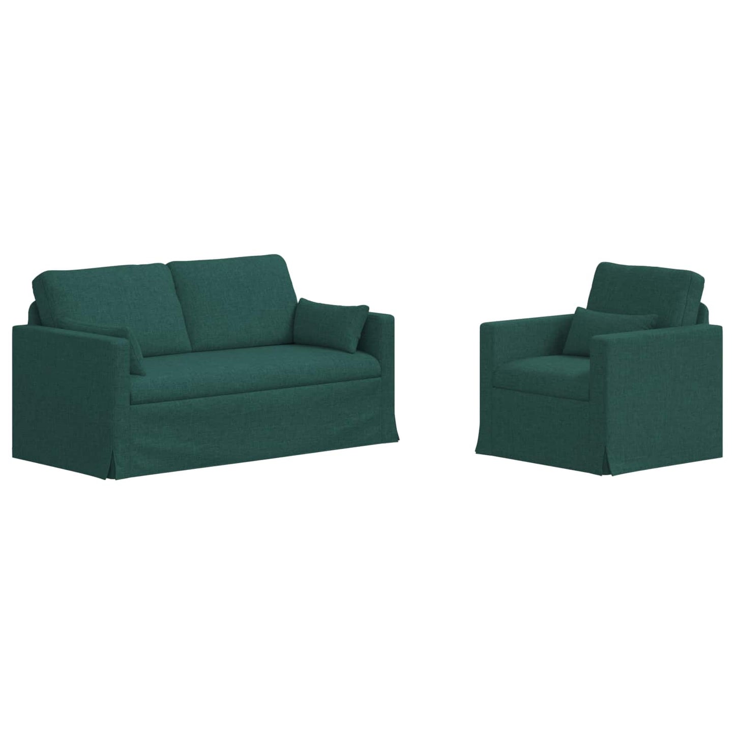 Kanapé Szett 2 pcs Sötétzöld 158 x 78 x 80 cm szövet