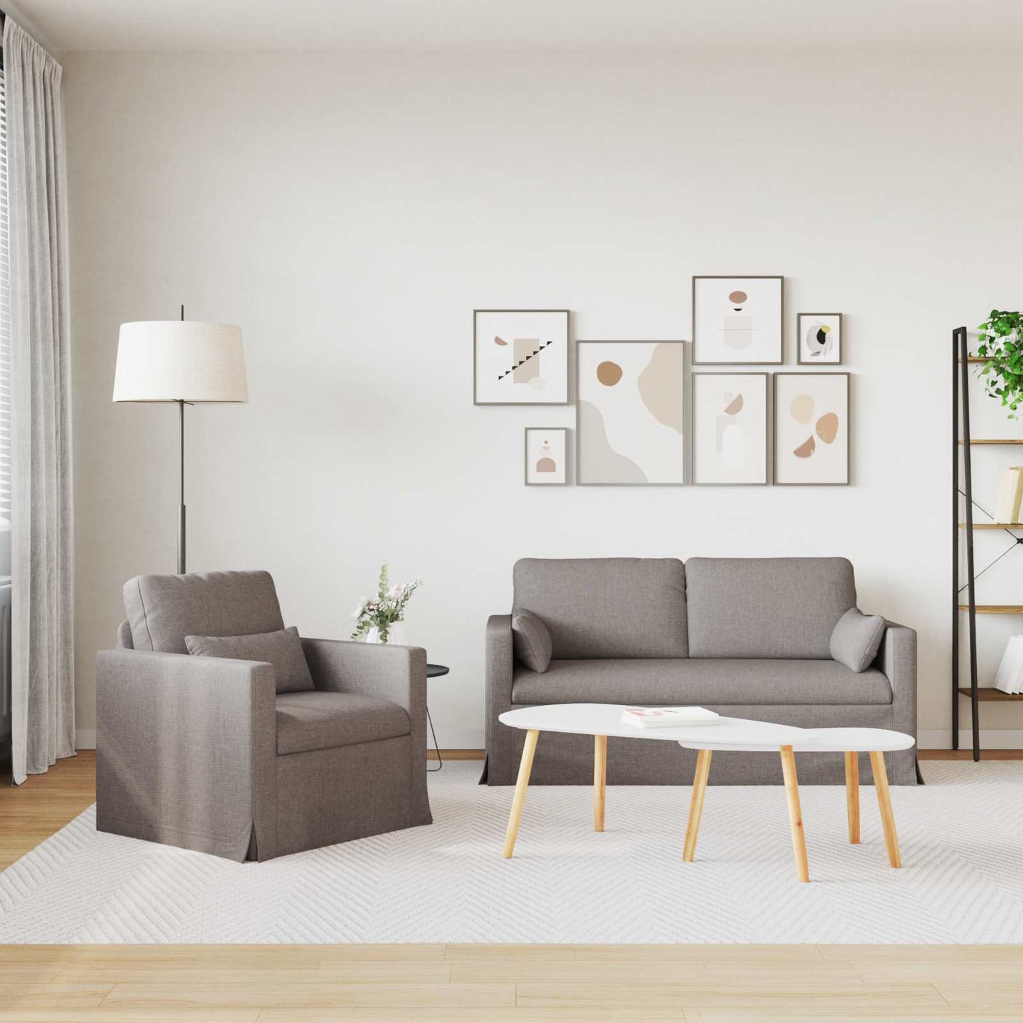 Kanapé Szett 2 pcs Tópszínű 158 x 78 x 80 cm szövet