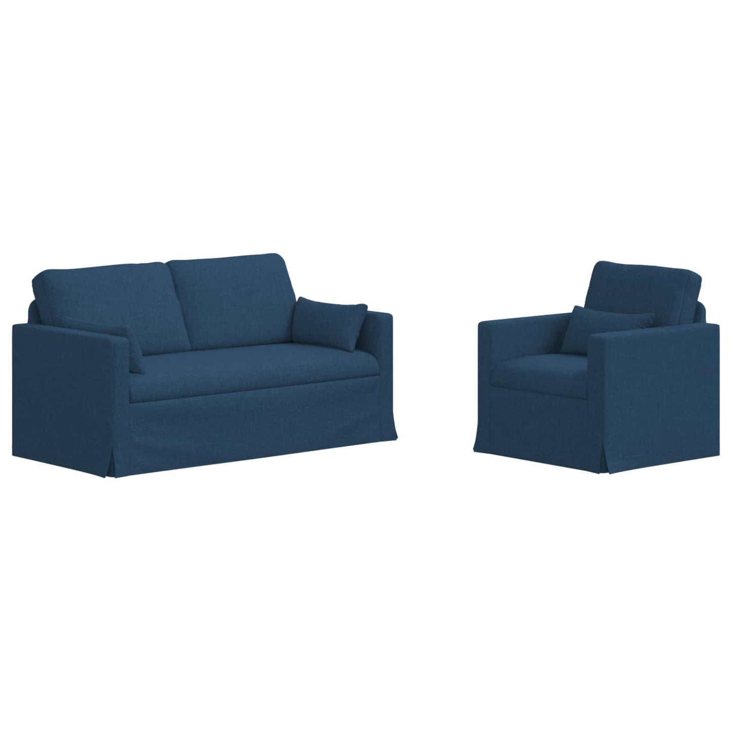 Kanapé Szett 2 pcs Kék 158 x 78 x 80 cm szövet