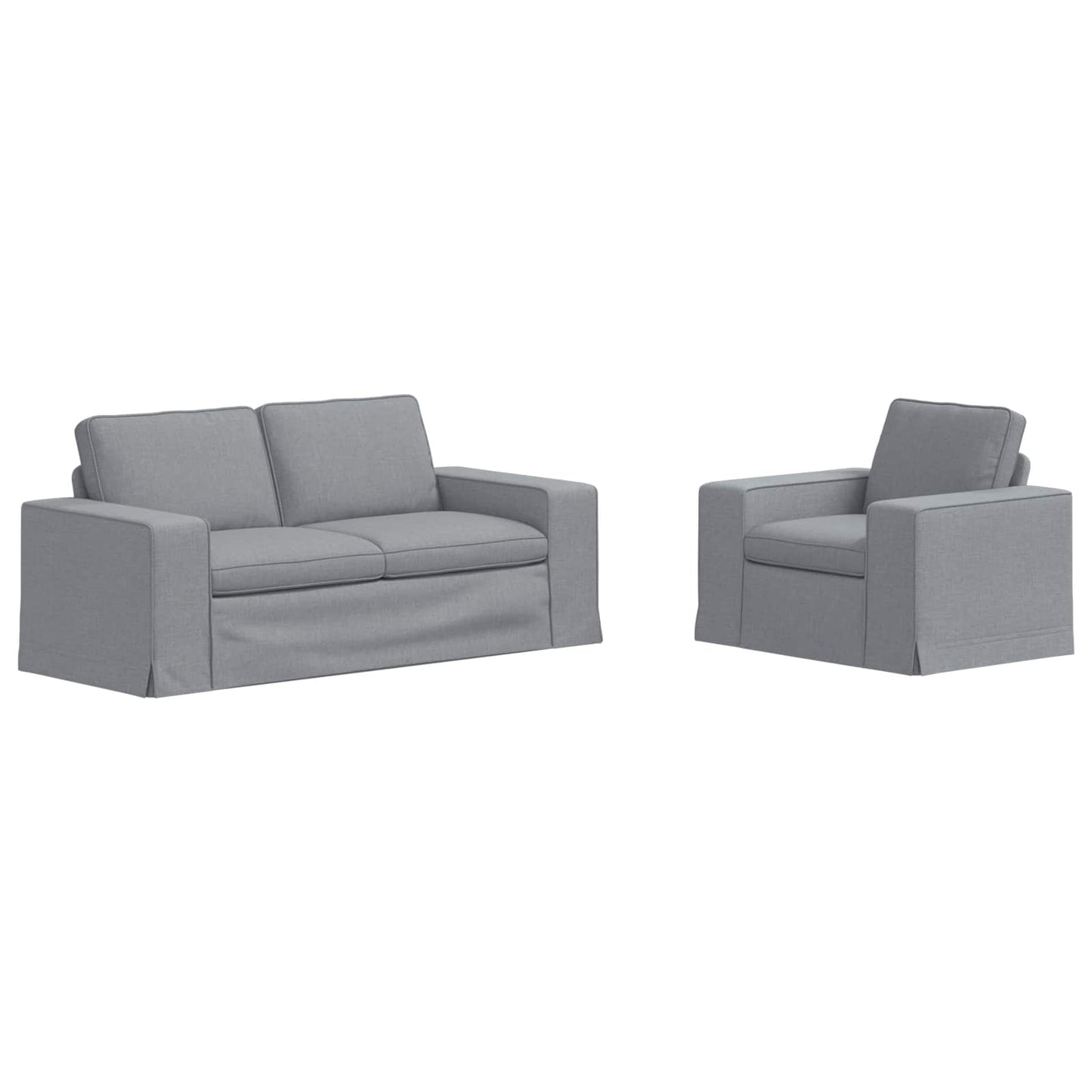 Kanapé Szett 2 pcs Világosszürke 182 x 80 x 82 cm szövet