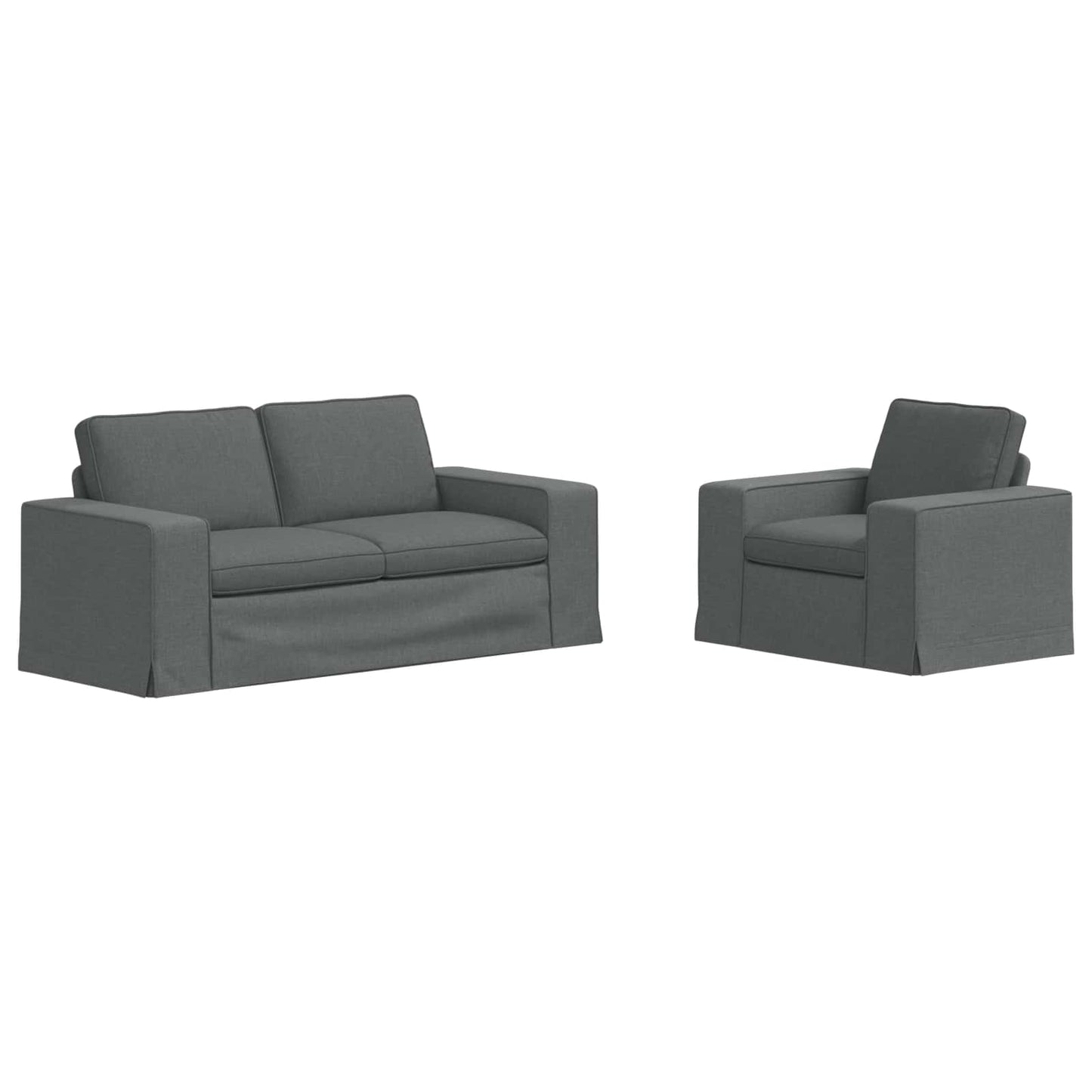 Kanapé Szett 2 pcs Sötétszürke 182 x 80 x 82 cm szövet