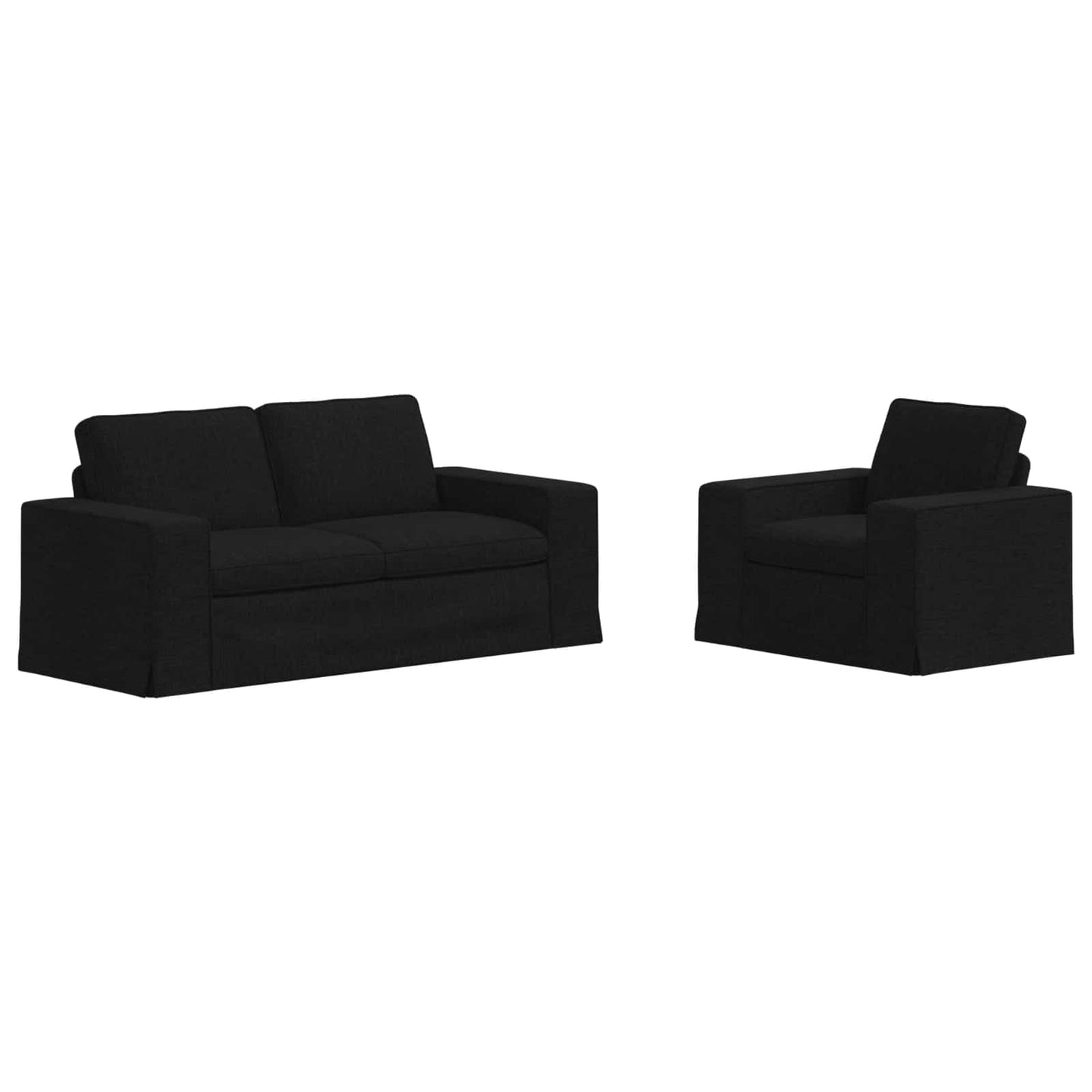 Kanapé Szett 2 pcs Fekete 182 x 80 x 82 cm szövet