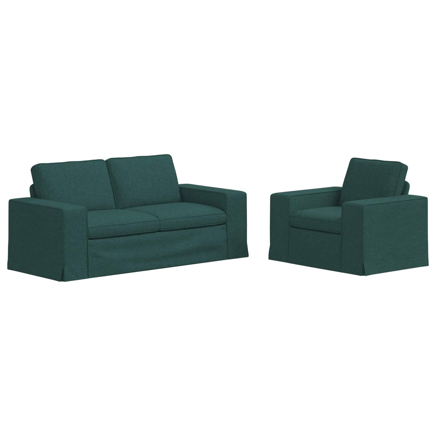 Kanapé Szett 2 pcs Sötétzöld 182 x 80 x 82 cm szövet