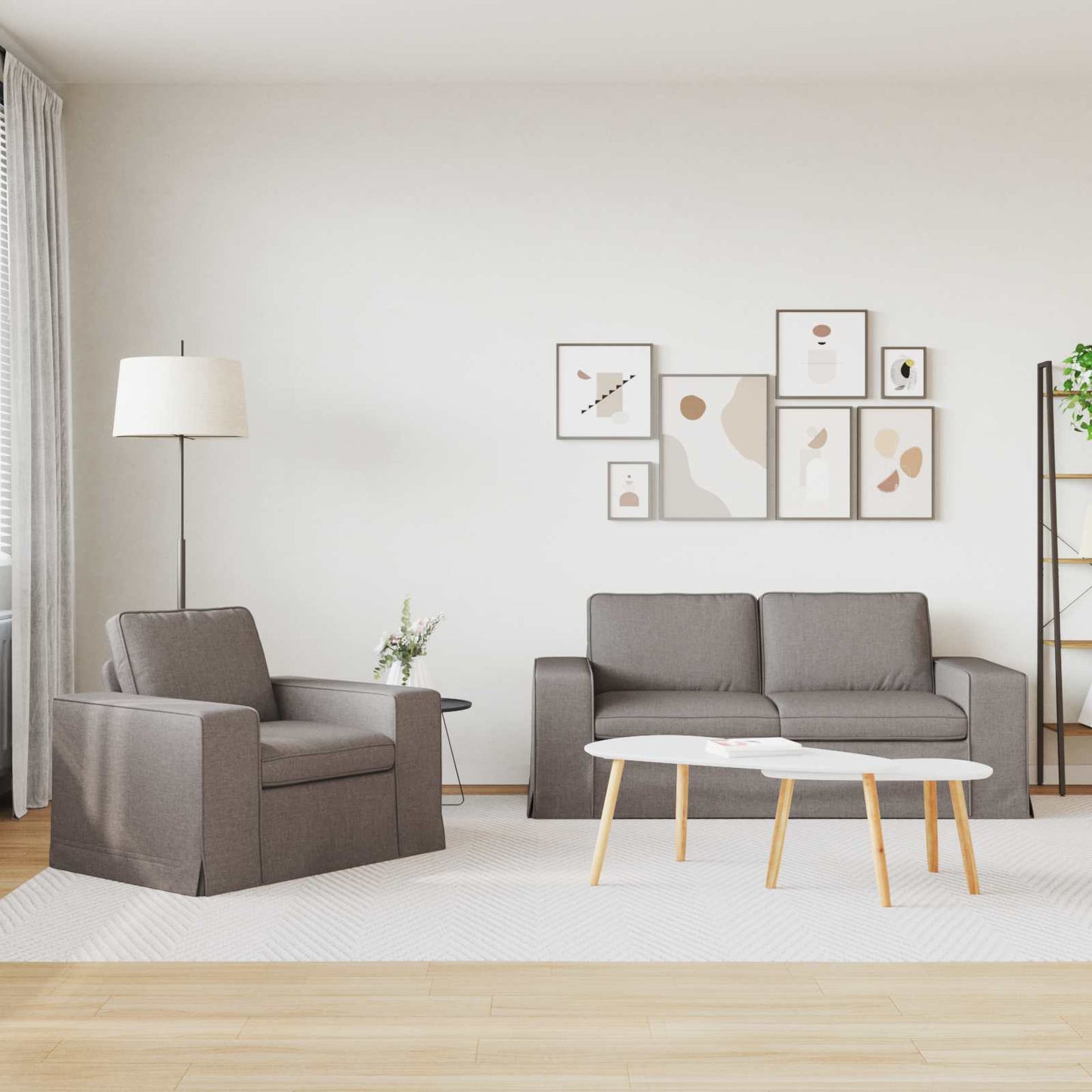 Kanapé Szett 2 pcs Tópszínű 182 x 80 x 82 cm szövet