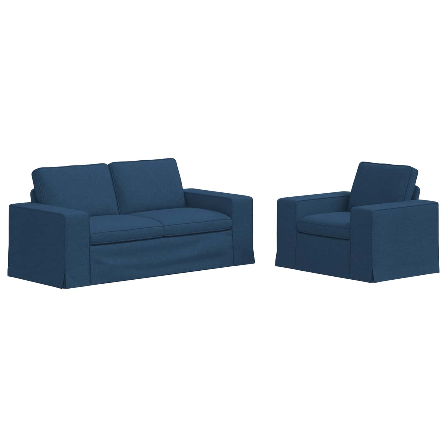 Kanapé Szett 2 pcs Kék 182 x 80 x 82 cm szövet