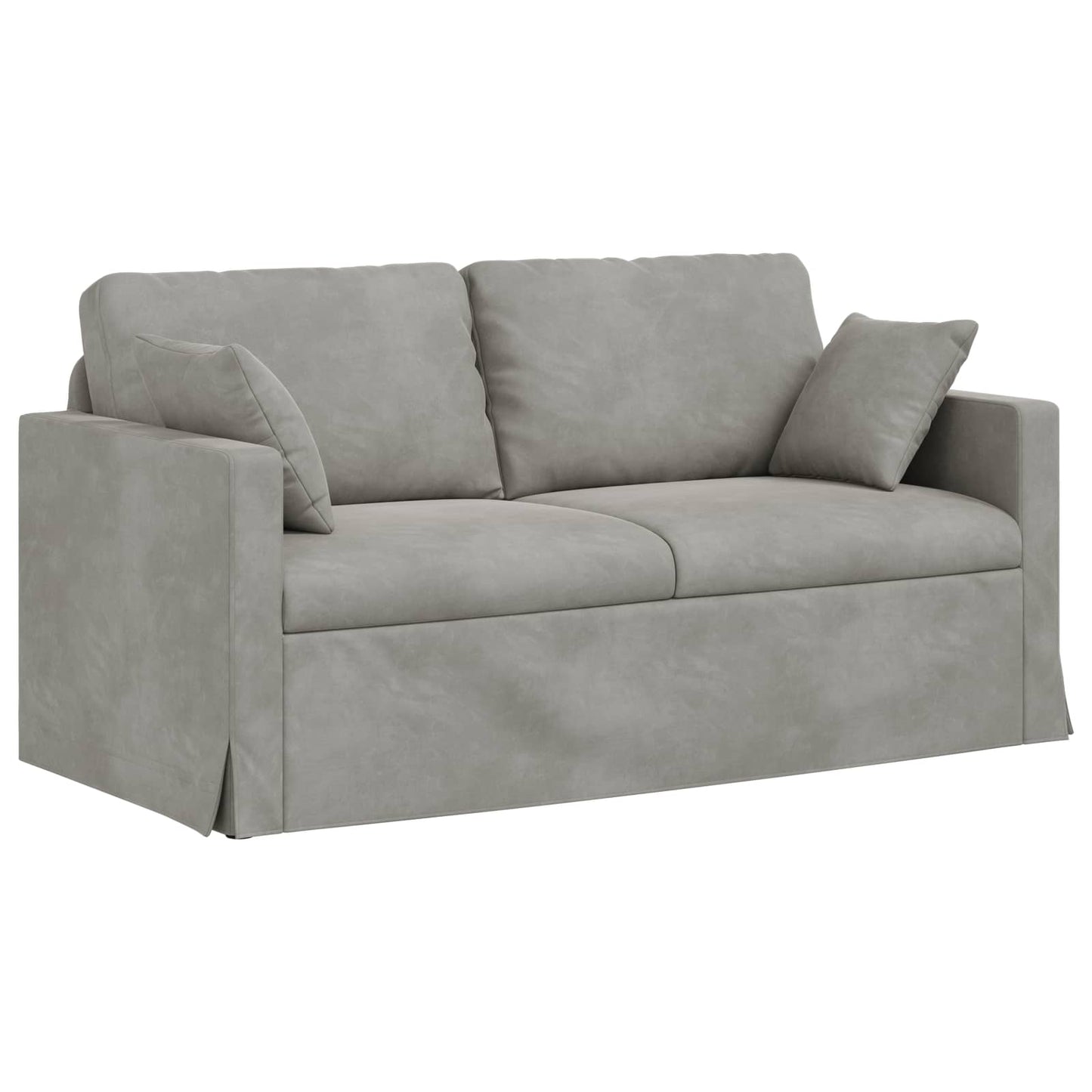 Kanapé Szett 2 pcs Világosszürke 158 x 78 x 80 cm Bársony