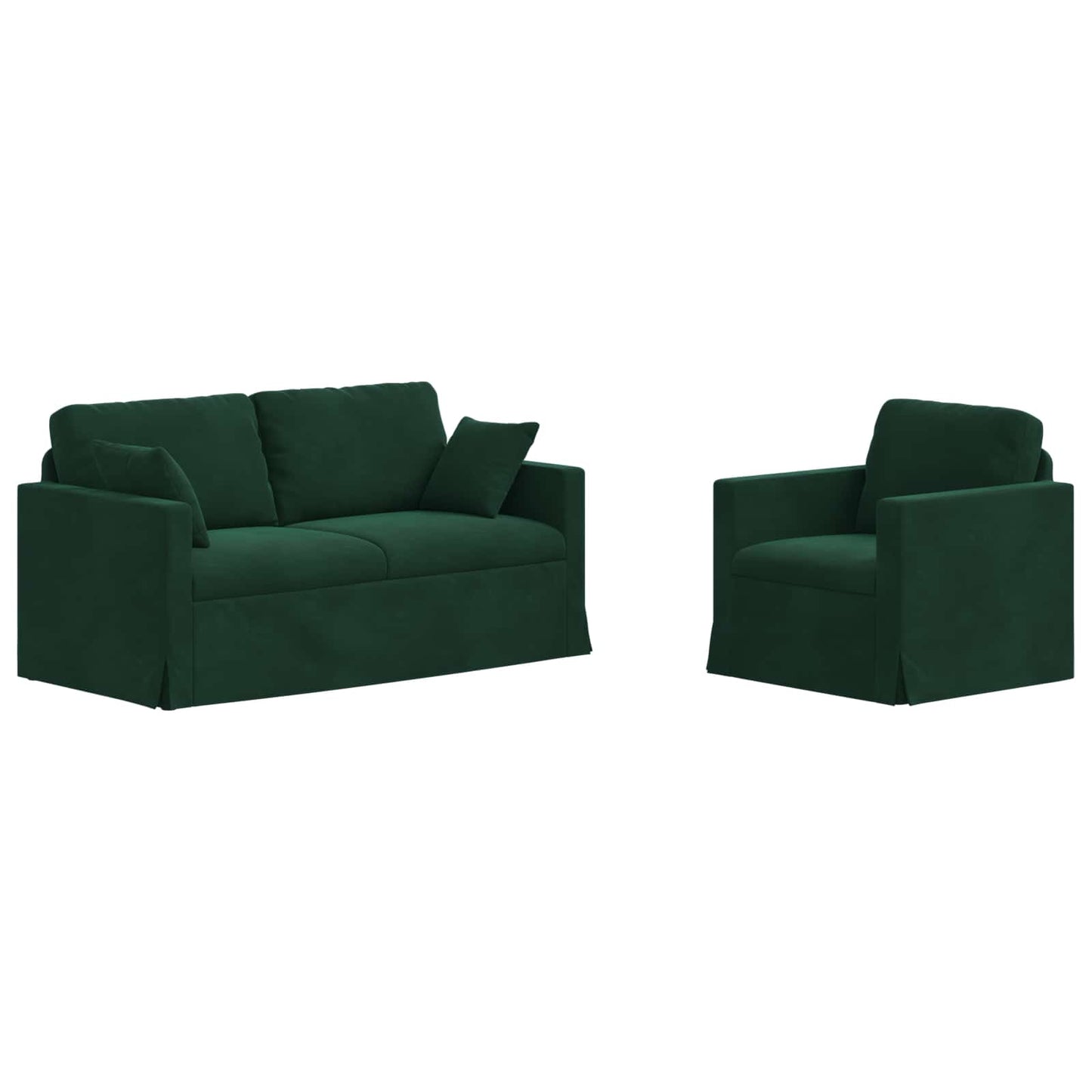 Kanapé Szett 2 pcs Sötétzöld 158 x 78 x 80 cm Bársony