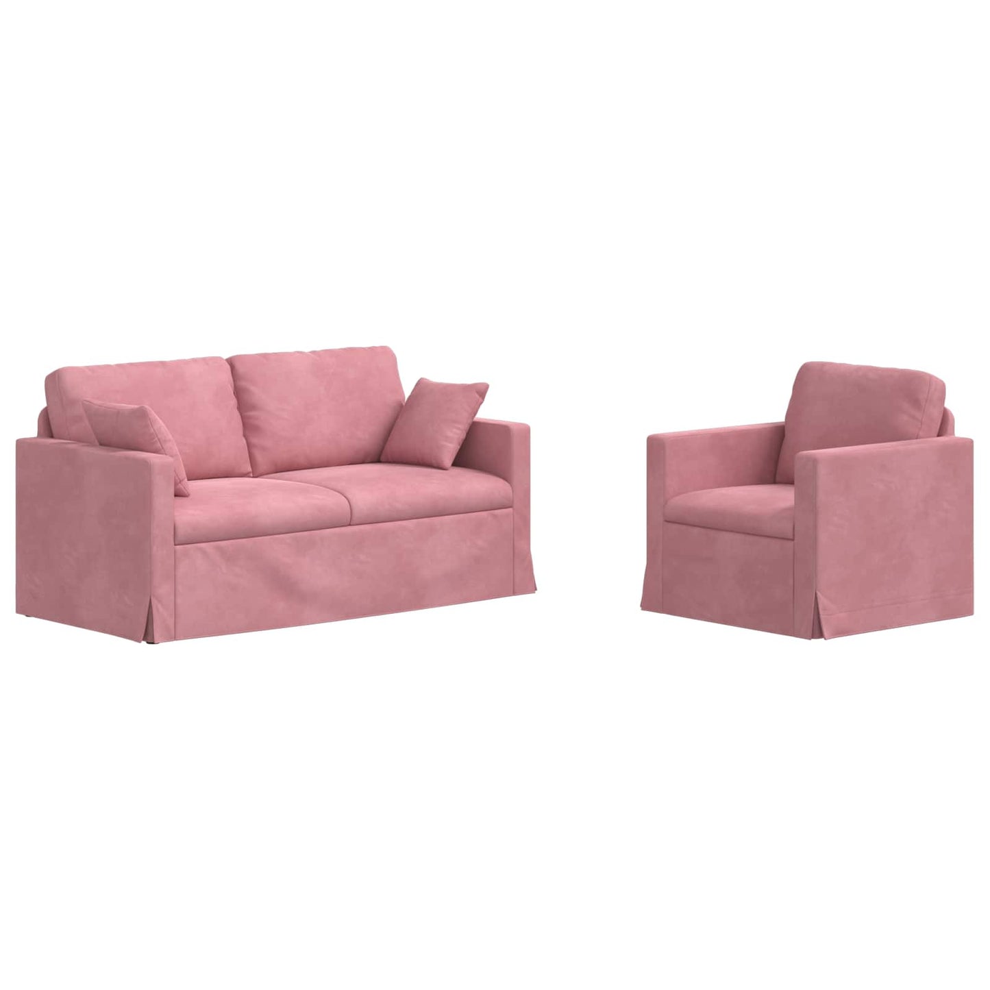 Kanapé Szett 2 pcs Rózsaszín 158 x 78 x 80 cm Bársony