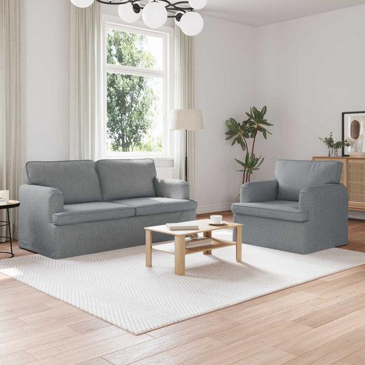 Kanapé Szett 2 pcs Világosszürke 162 x 80 x 85 cm szövet
