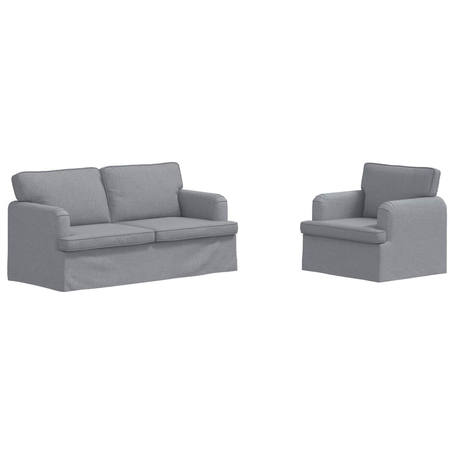 Kanapé Szett 2 pcs Világosszürke 162 x 80 x 85 cm szövet