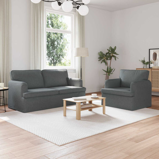 Kanapé Szett 2 pcs Sötétszürke 162 x 80 x 85 cm szövet