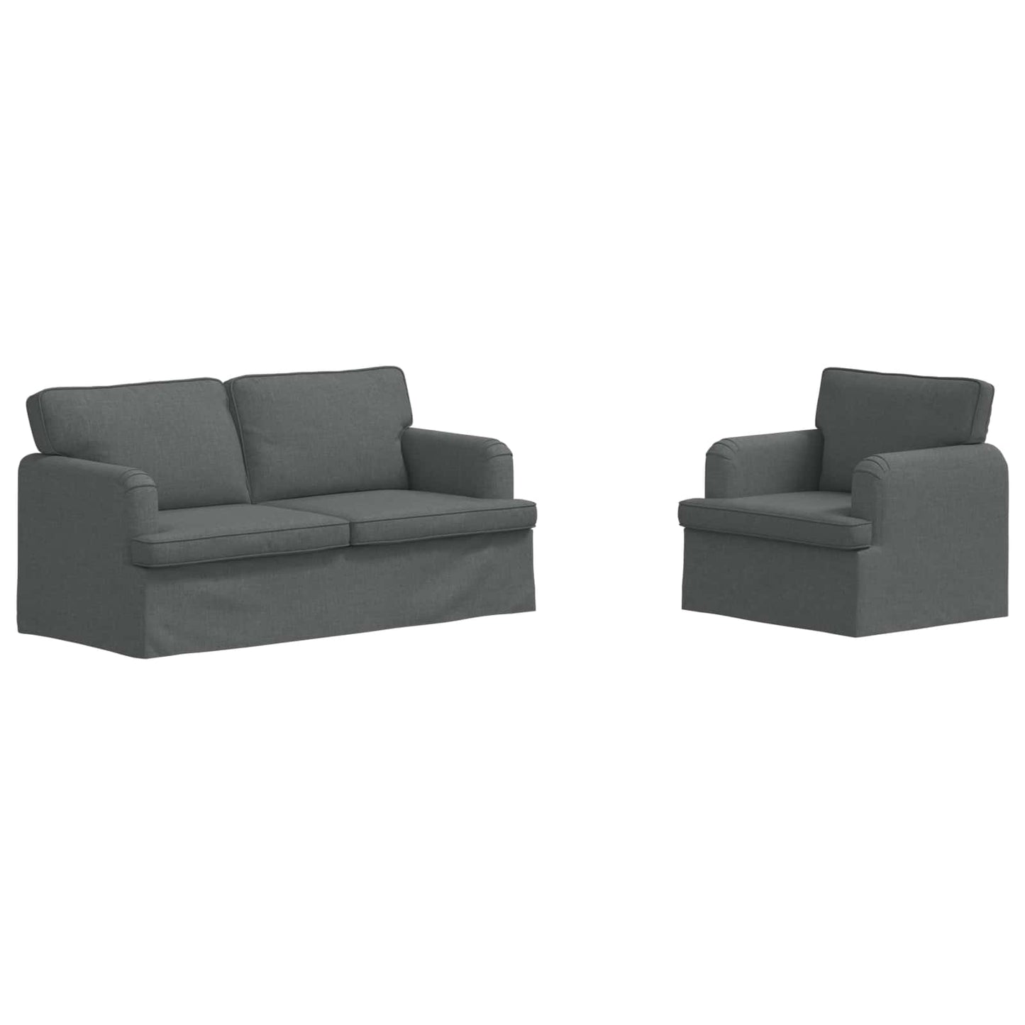 Kanapé Szett 2 pcs Sötétszürke 162 x 80 x 85 cm szövet