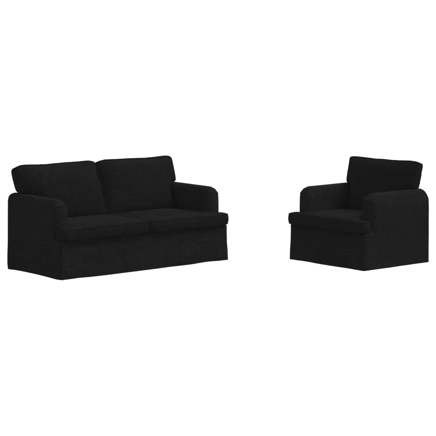 Kanapé Szett 2 pcs Fekete 162 x 80 x 85 cm szövet