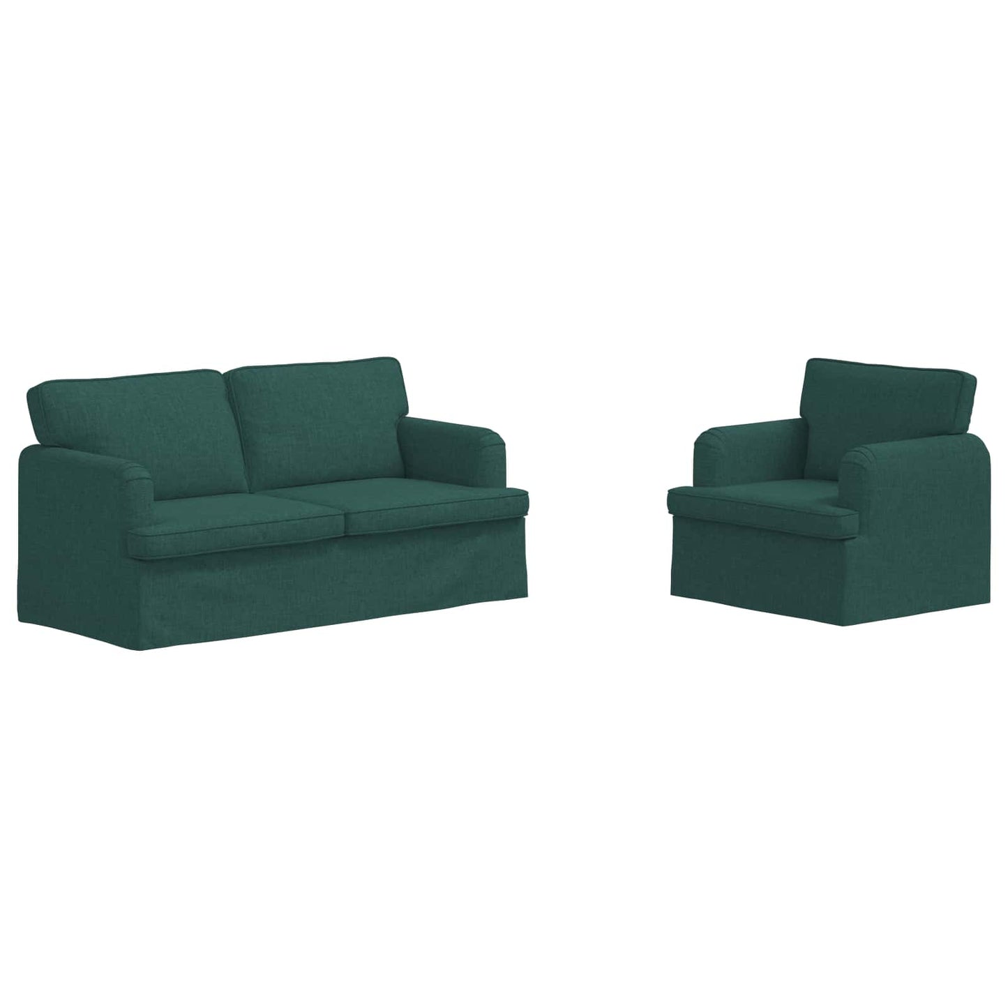 Kanapé Szett 2 pcs Sötétzöld 162 x 80 x 85 cm szövet
