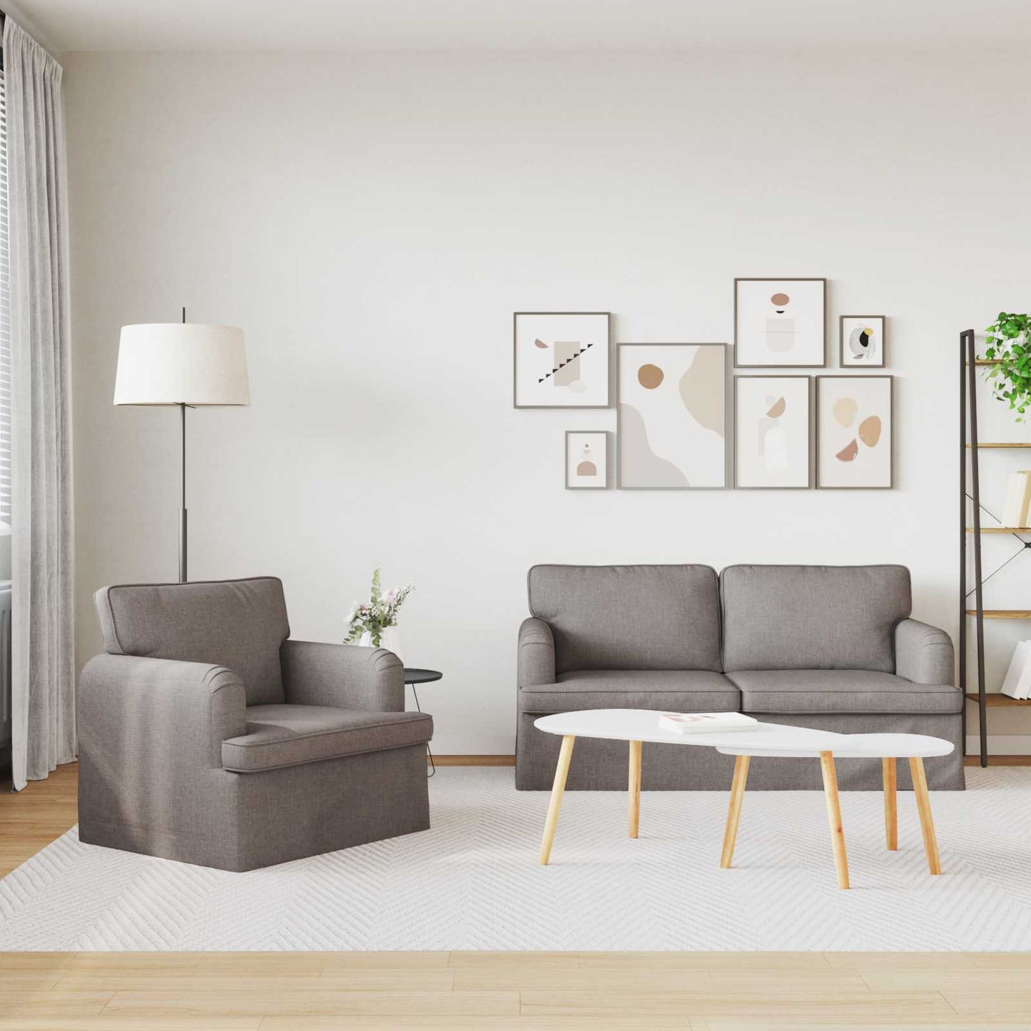 Kanapé Szett 2 pcs Tópszínű 162 x 80 x 85 cm szövet