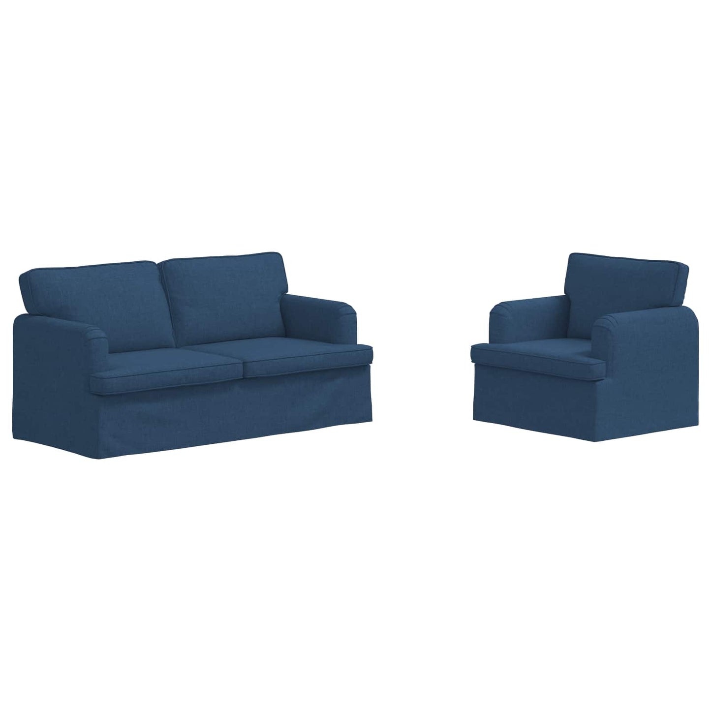 Kanapé Szett 2 pcs Kék 162 x 80 x 85 cm szövet
