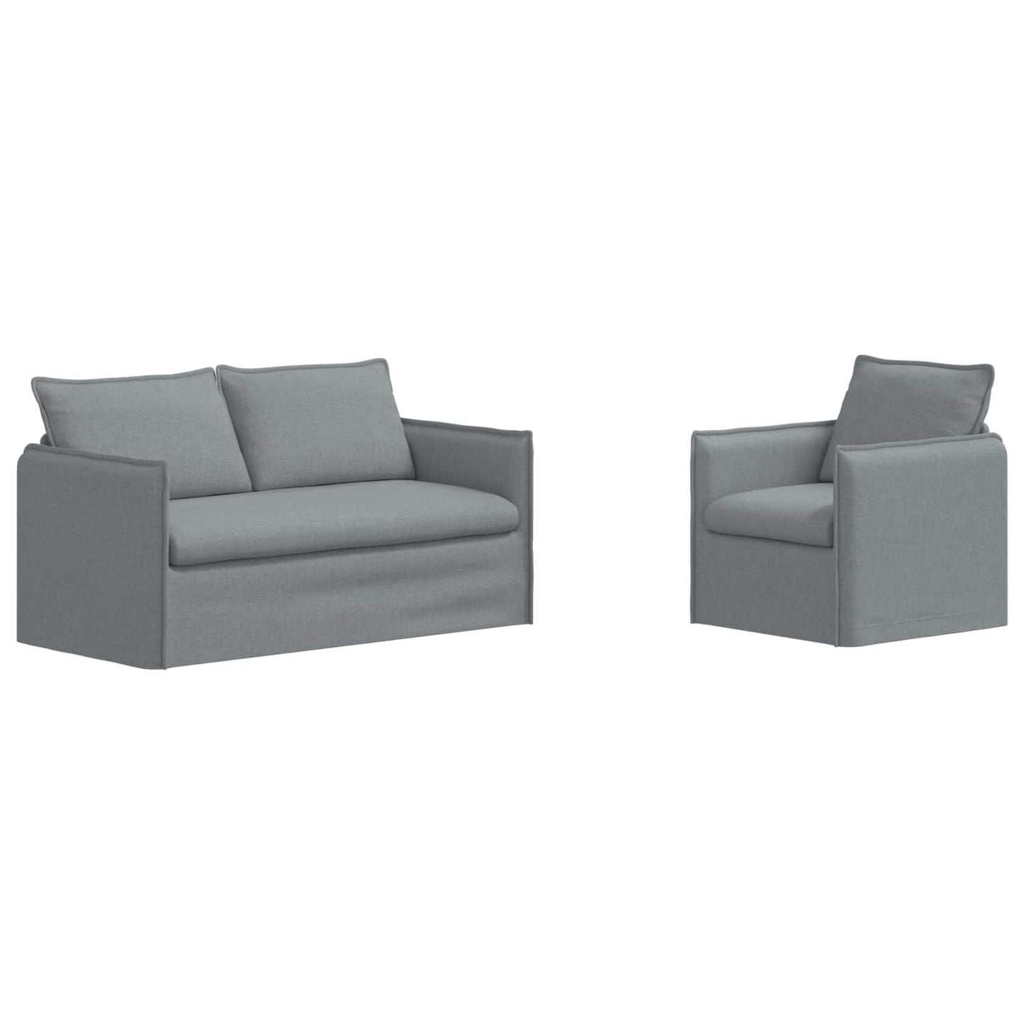Kanapé Szett 2 pcs Világosszürke 156 x 82 x 85 cm Szövet