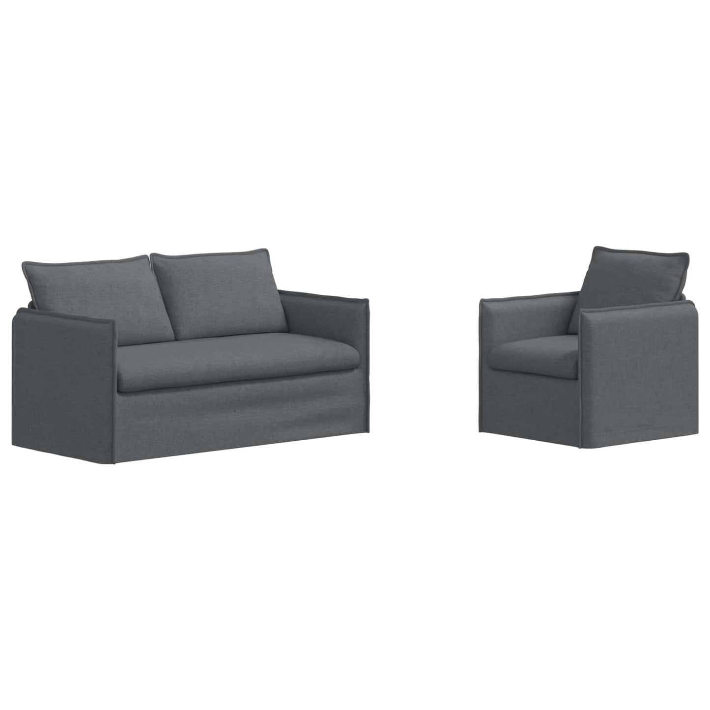 Kanapé Szett 2 pcs Sötétszürke 156 x 82 x 85 cm Szövet