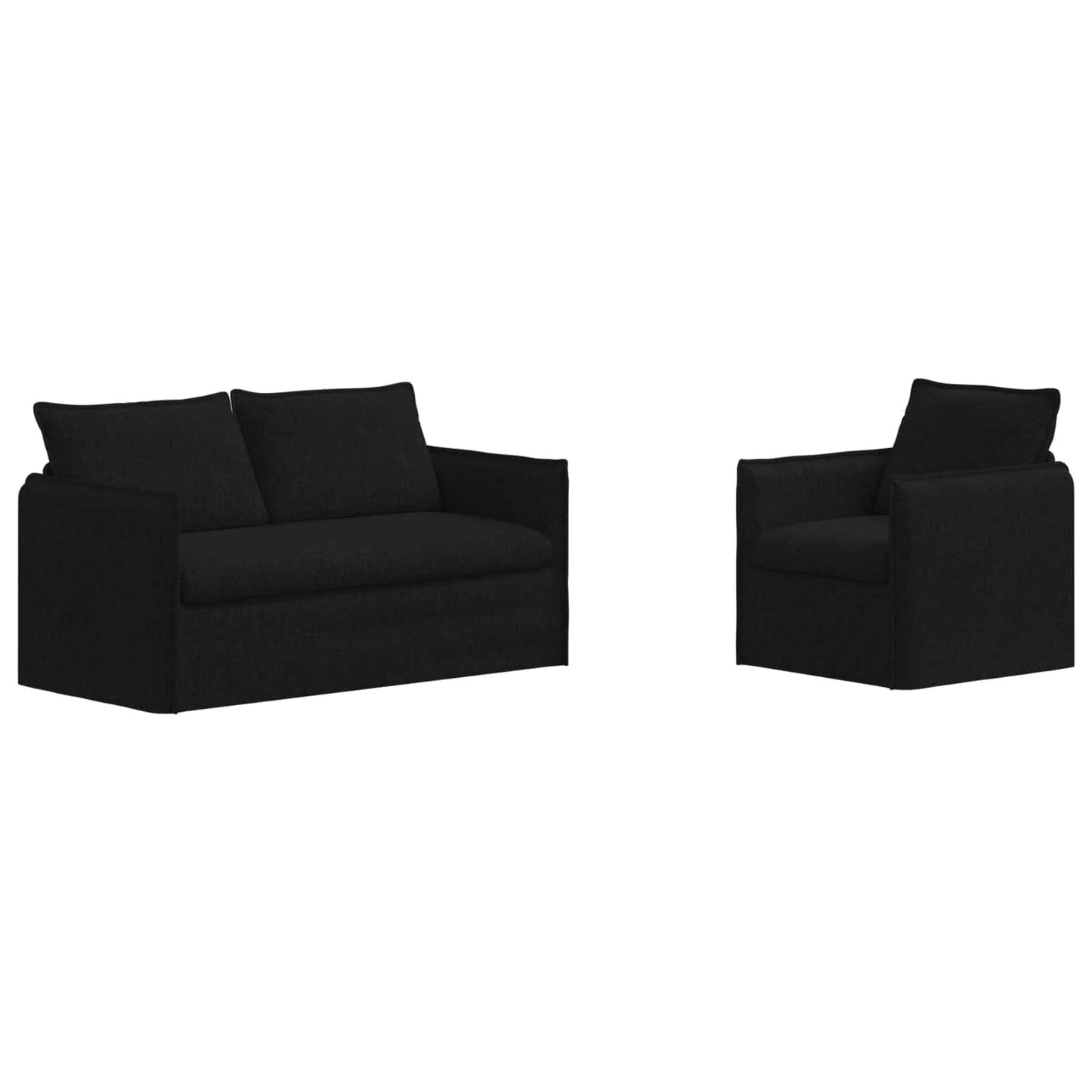 Kanapé Szett 2 pcs Fekete 156 x 82 x 85 cm Szövet