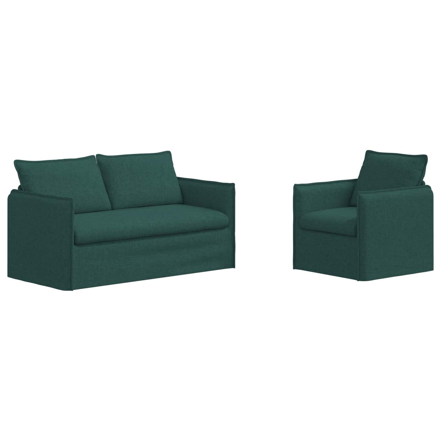 Kanapé Szett 2 pcs Sötétzöld 156 x 82 x 85 cm Szövet