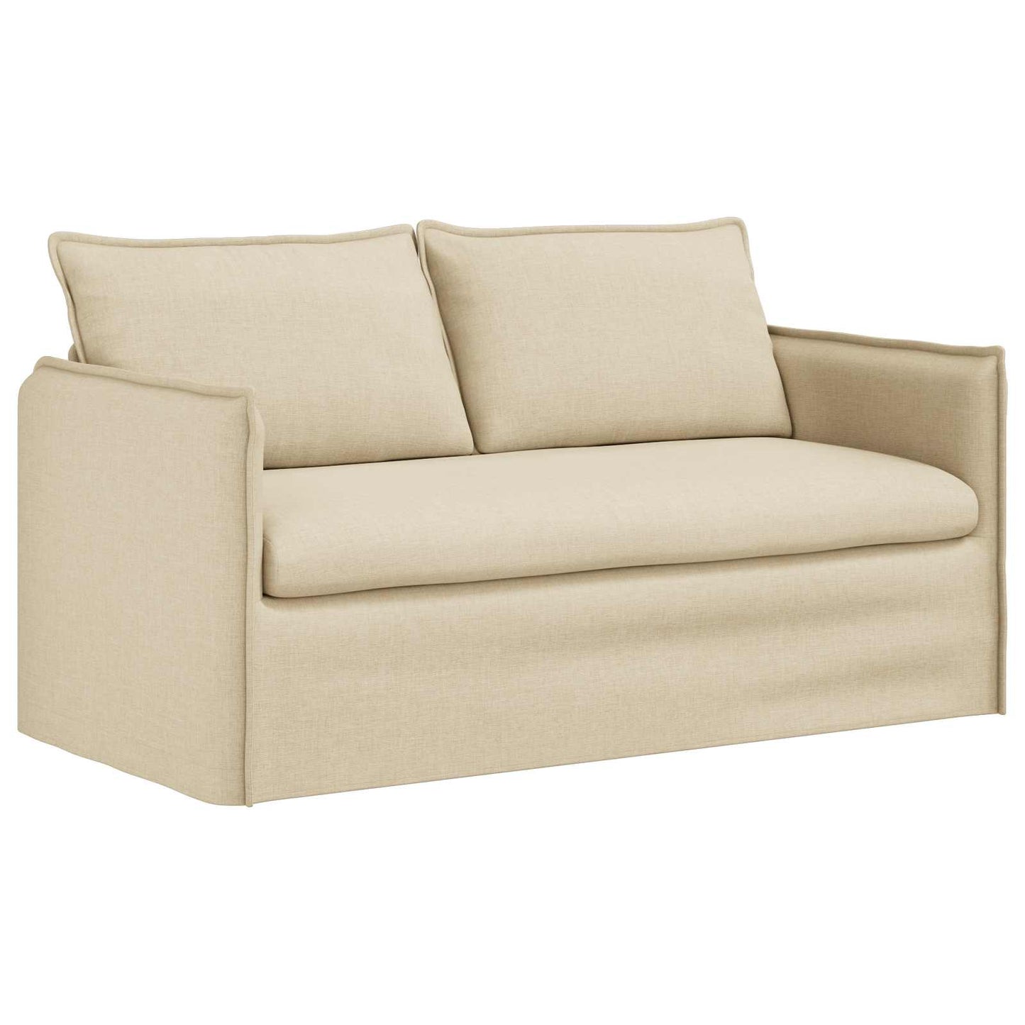 Kanapé Szett 2 pcs Krémszínű 156 x 82 x 85 cm Szövet