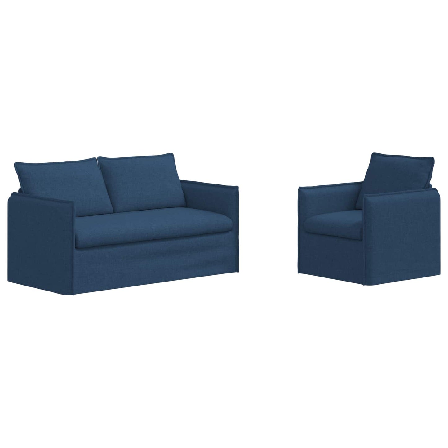 Kanapé Szett 2 pcs Kék 156 x 82 x 85 cm Szövet