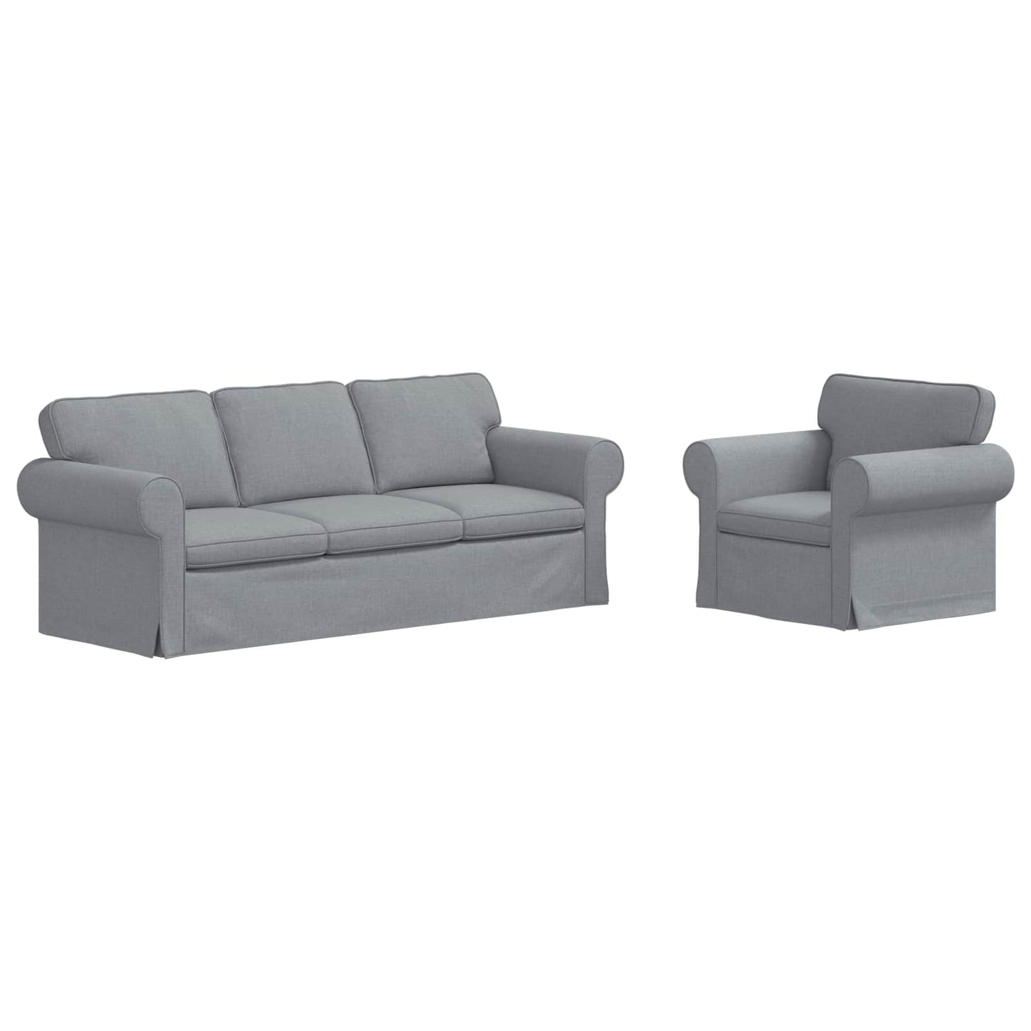 Kanapé Szett 2 pcs Világosszürke 215 x 82 x 80 cm szövet