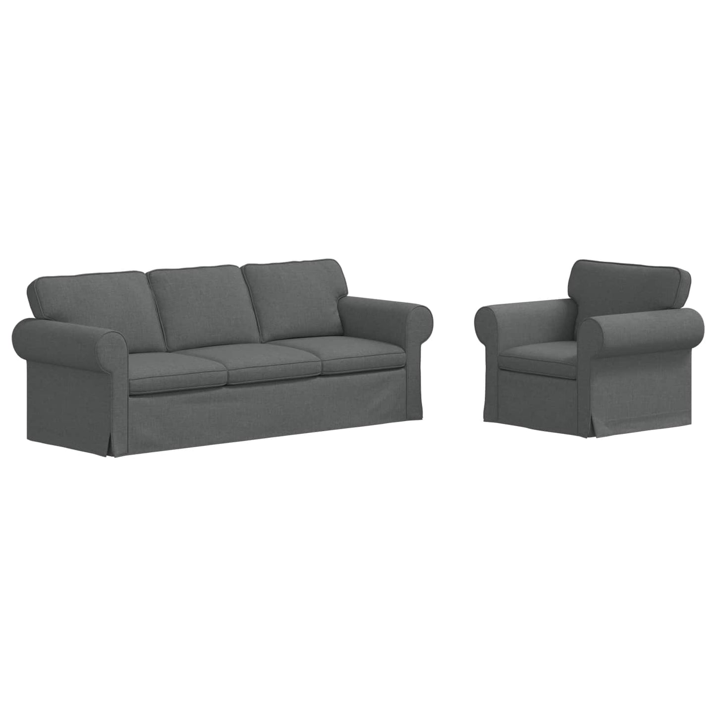 Kanapé Szett 2 pcs Sötétszürke 215 x 82 x 80 cm szövet