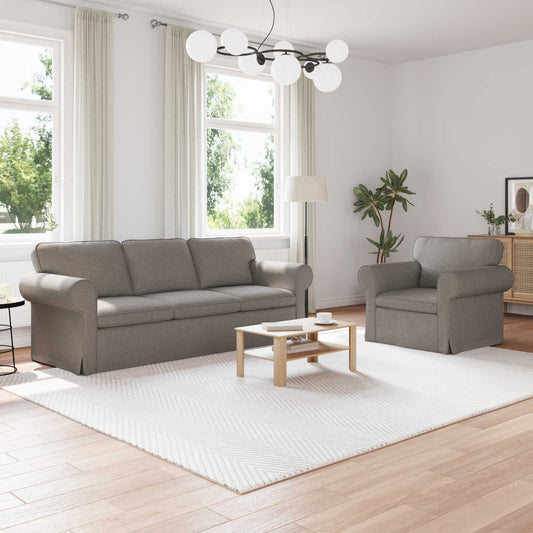 Kanapé Szett 2 pcs Tópszínű 215 x 82 x 80 cm szövet