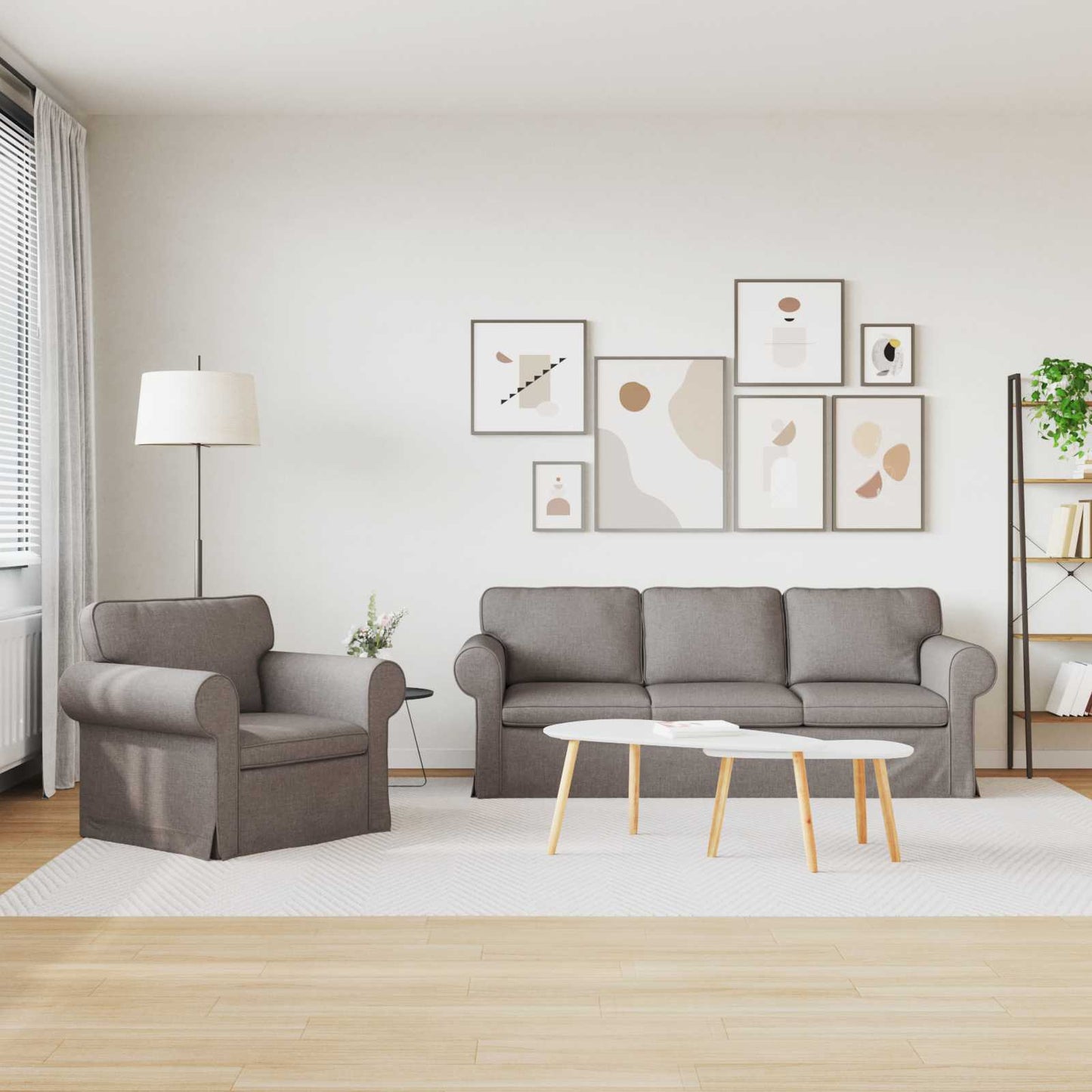 Kanapé Szett 2 pcs Tópszínű 215 x 82 x 80 cm szövet