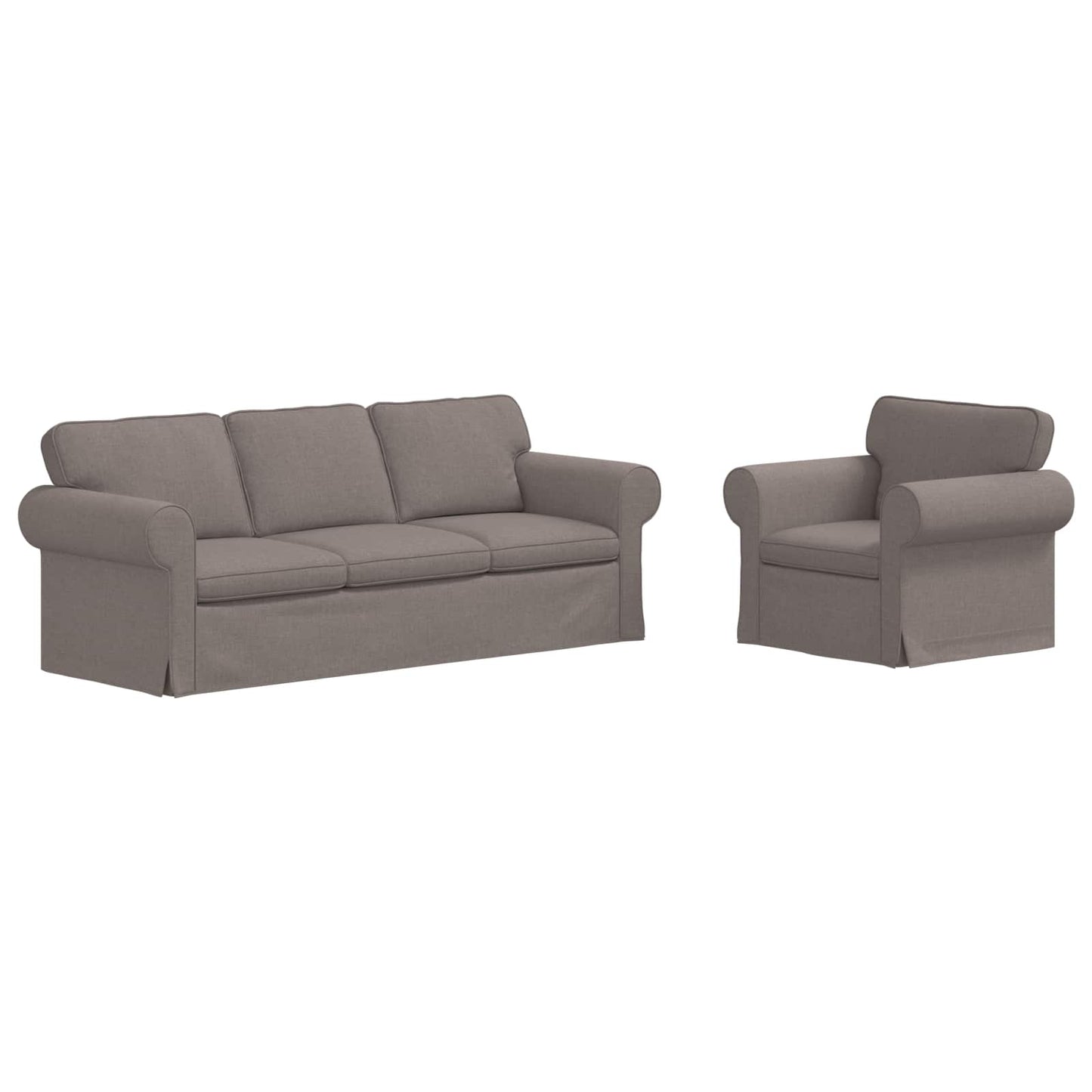 Kanapé Szett 2 pcs Tópszínű 215 x 82 x 80 cm szövet