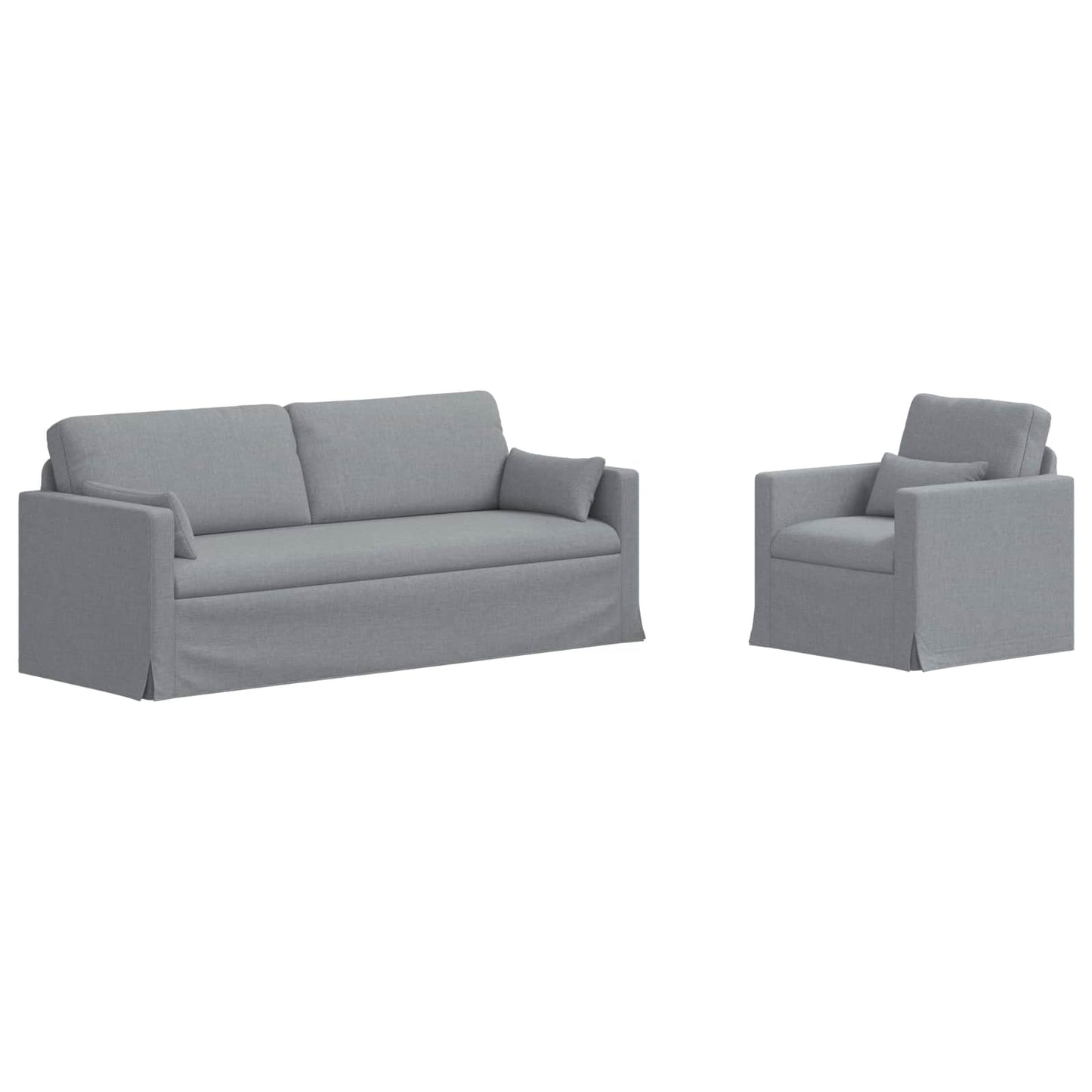 Kanapé Szett 2 pcs Világosszürke 198 x 78 x 80 cm szövet