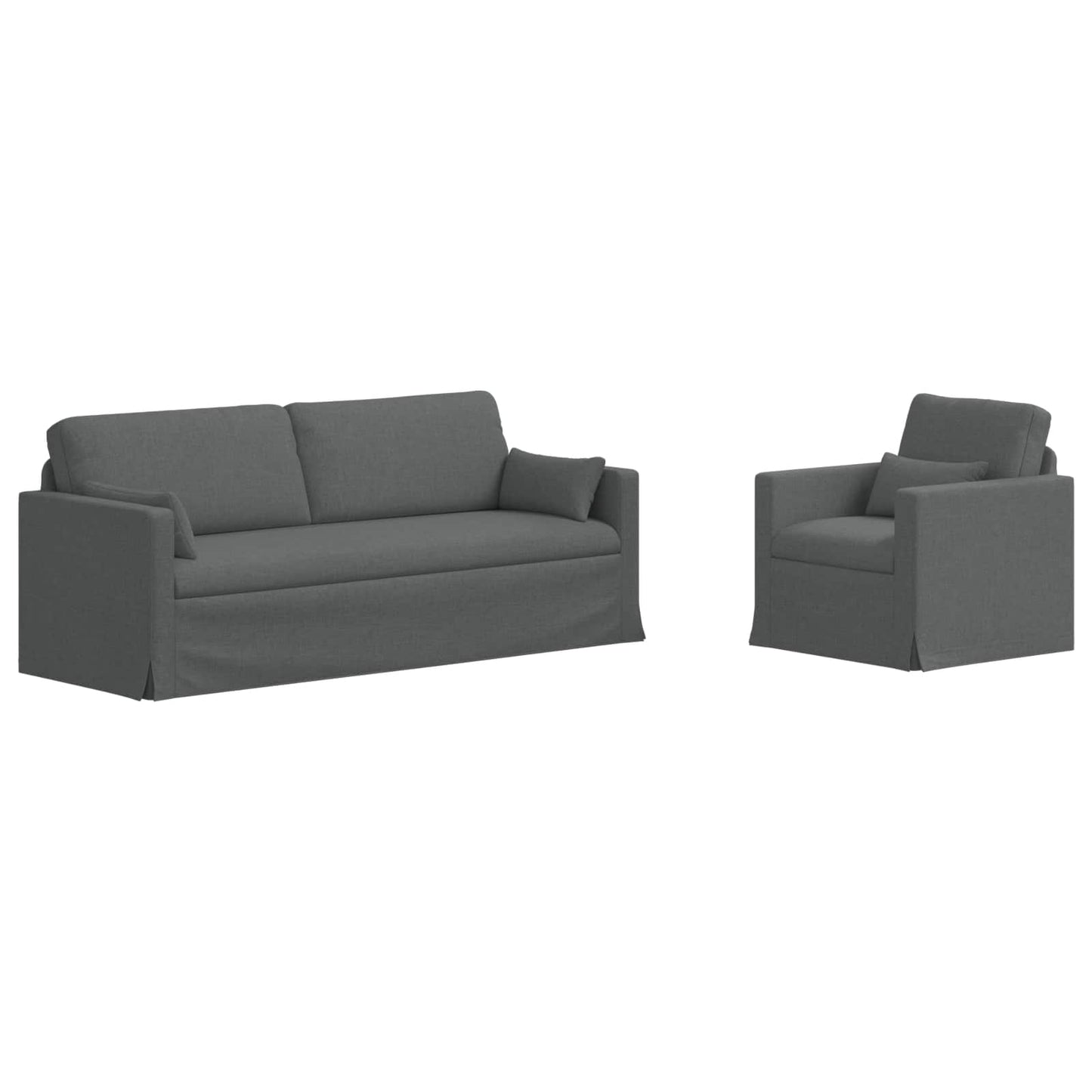 Kanapé Szett 2 pcs Sötétszürke 198 x 78 x 80 cm szövet