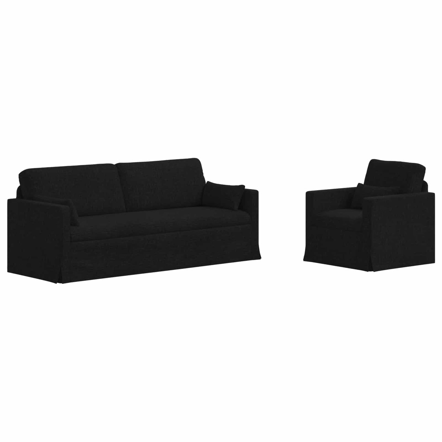 Kanapé Szett 2 pcs Fekete 198 x 78 x 80 cm szövet