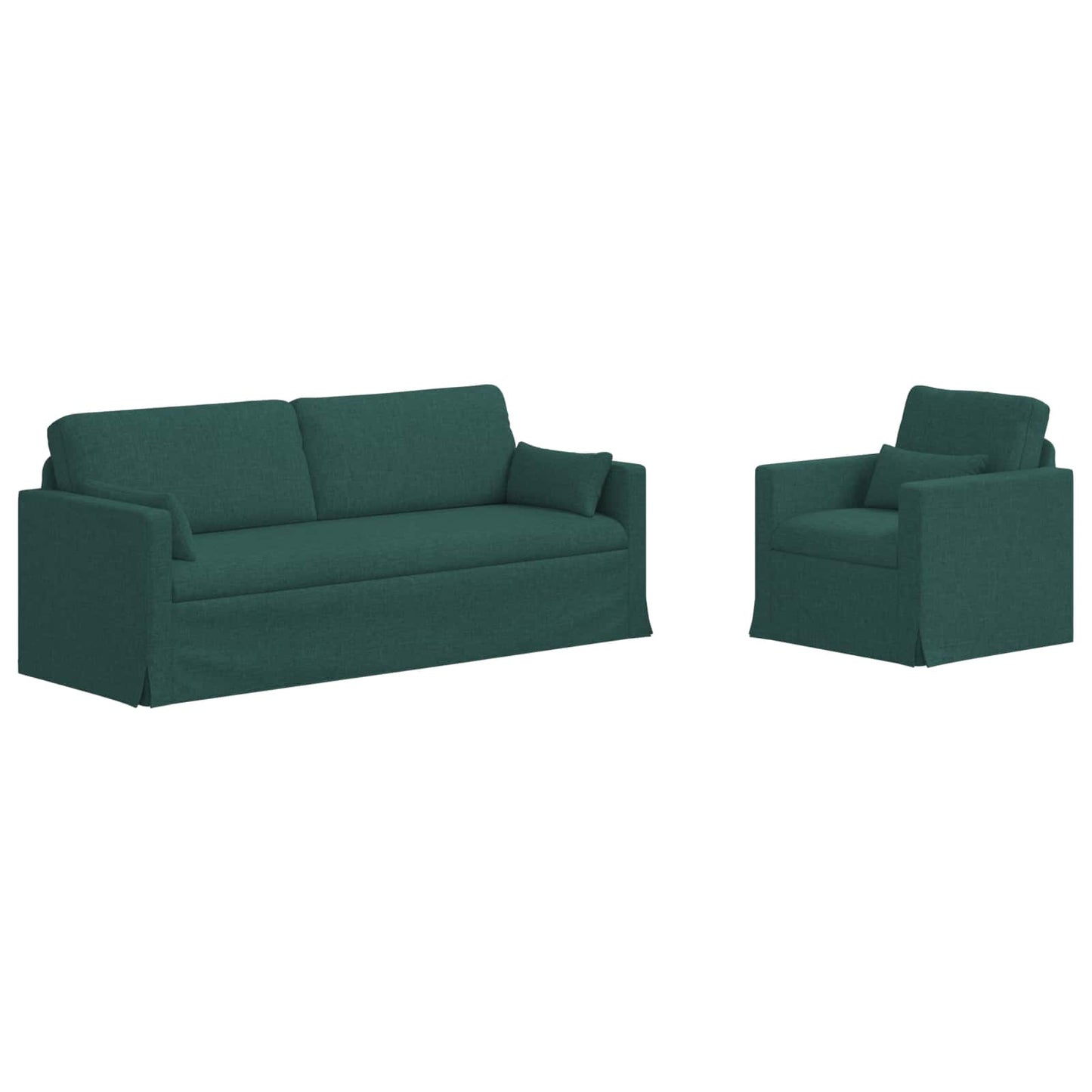 Kanapé Szett 2 pcs Sötétzöld 198 x 78 x 80 cm szövet