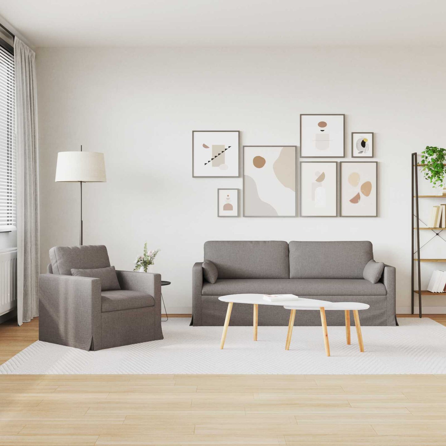 Kanapé Szett 2 pcs Tópszínű 198 x 78 x 80 cm szövet