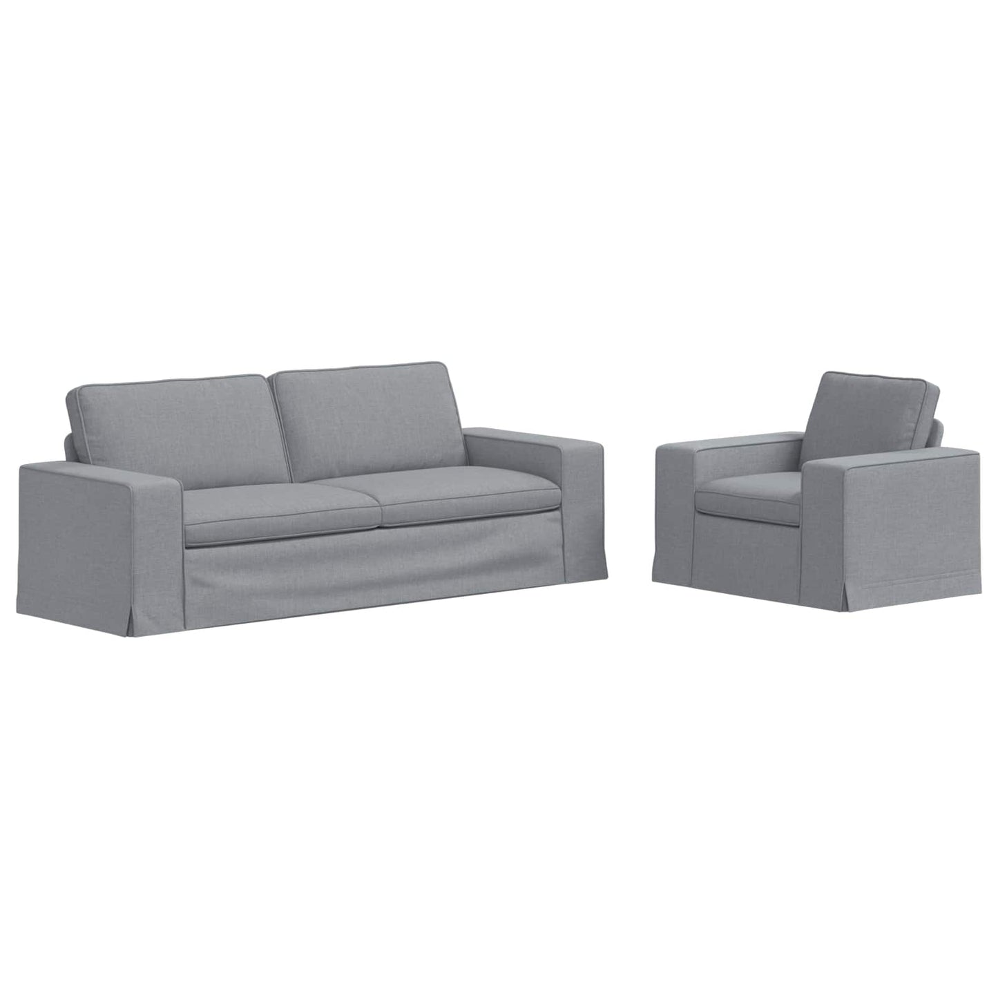 Kanapé Szett 2 pcs Világosszürke 222 x 80 x 82 cm szövet