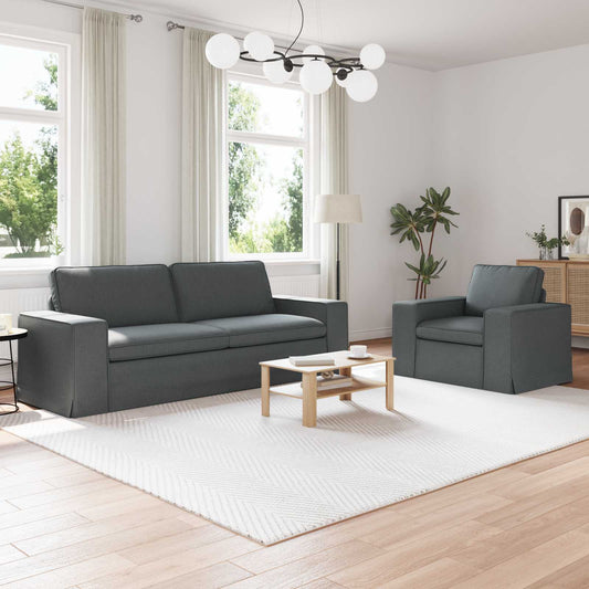 Kanapé Szett 2 pcs Sötétszürke 222 x 80 x 82 cm szövet