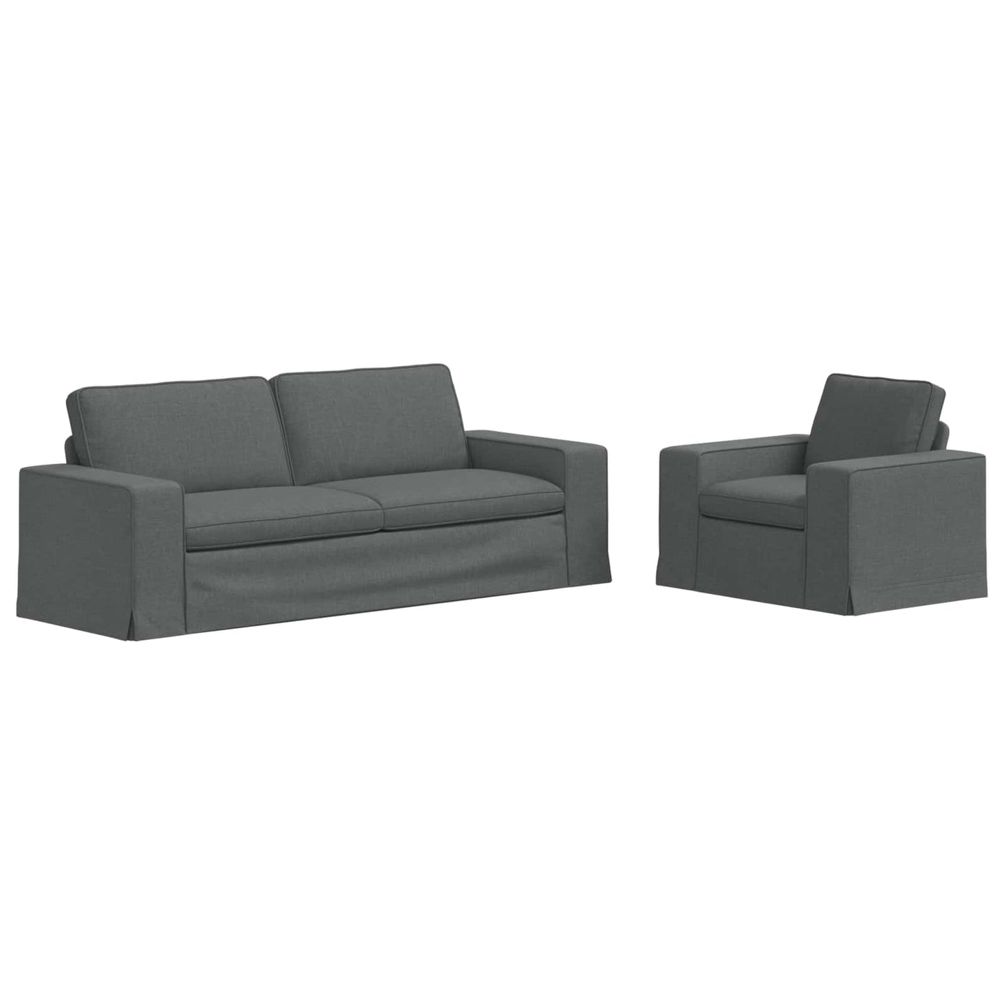 Kanapé Szett 2 pcs Sötétszürke 222 x 80 x 82 cm szövet