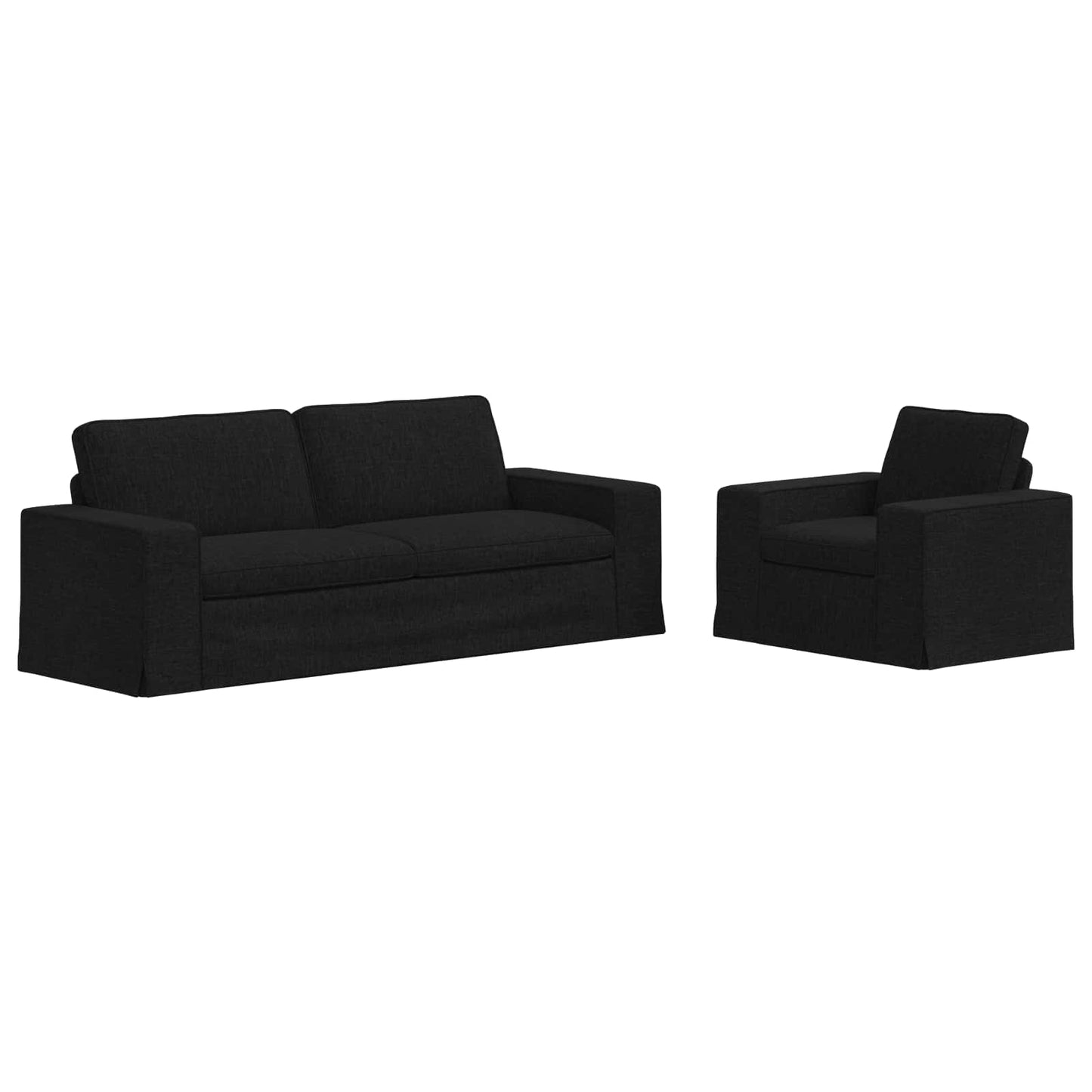 Kanapé Szett 2 pcs Fekete 222 x 80 x 82 cm szövet