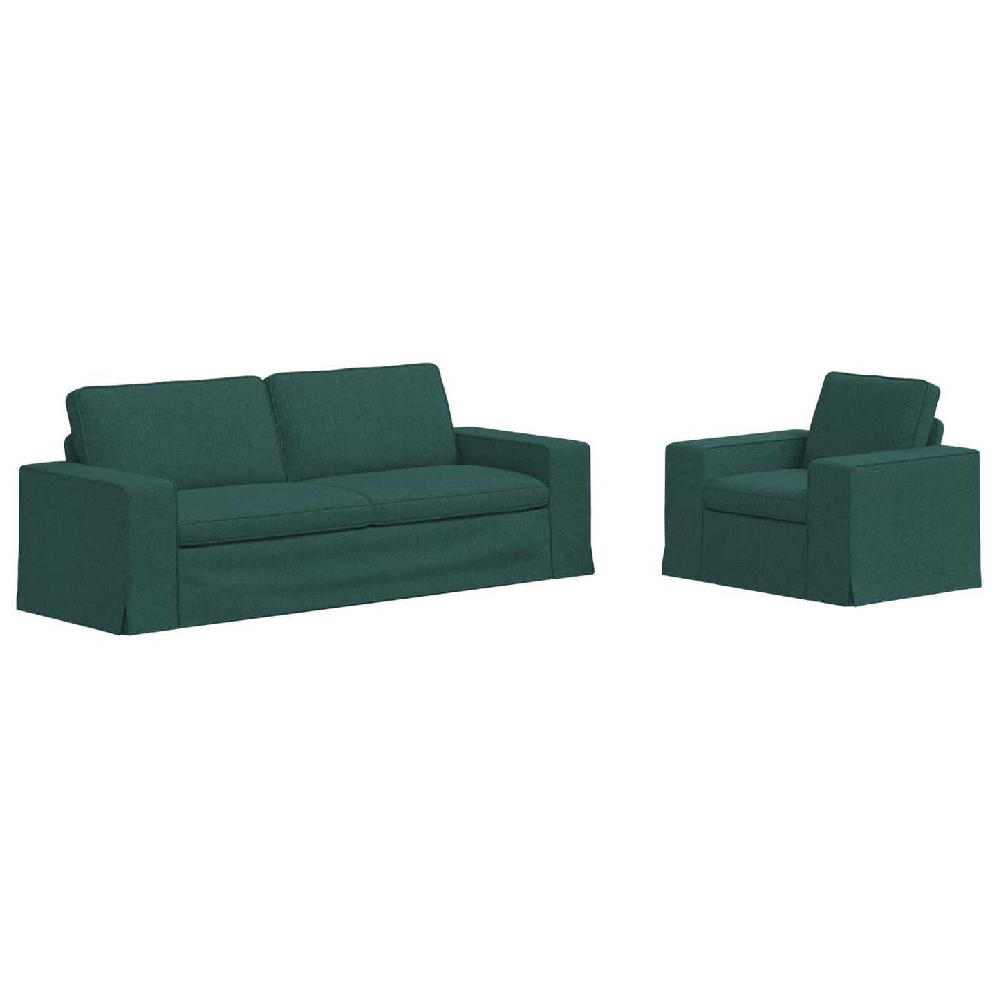 Kanapé Szett 2 pcs Sötétzöld 222 x 80 x 82 cm szövet