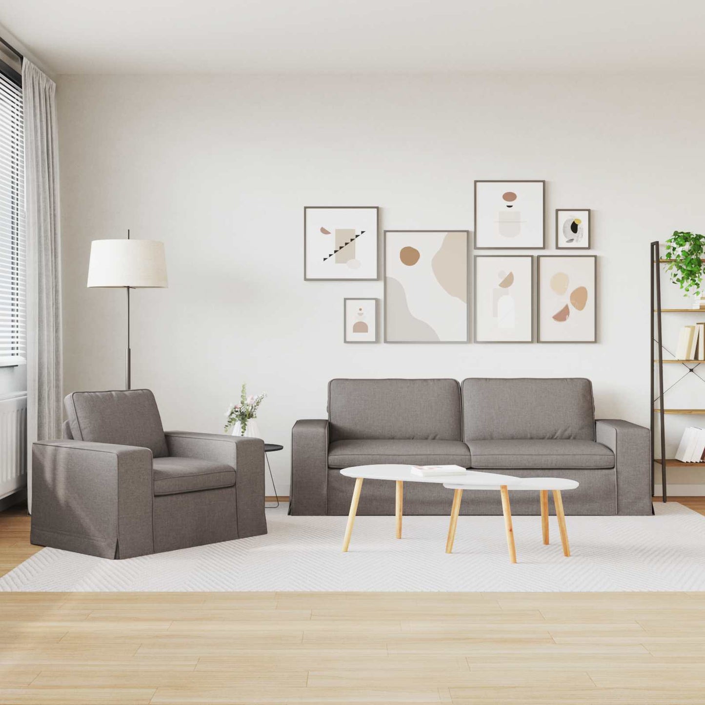 Kanapé Szett 2 pcs Tópszínű 222 x 80 x 82 cm szövet