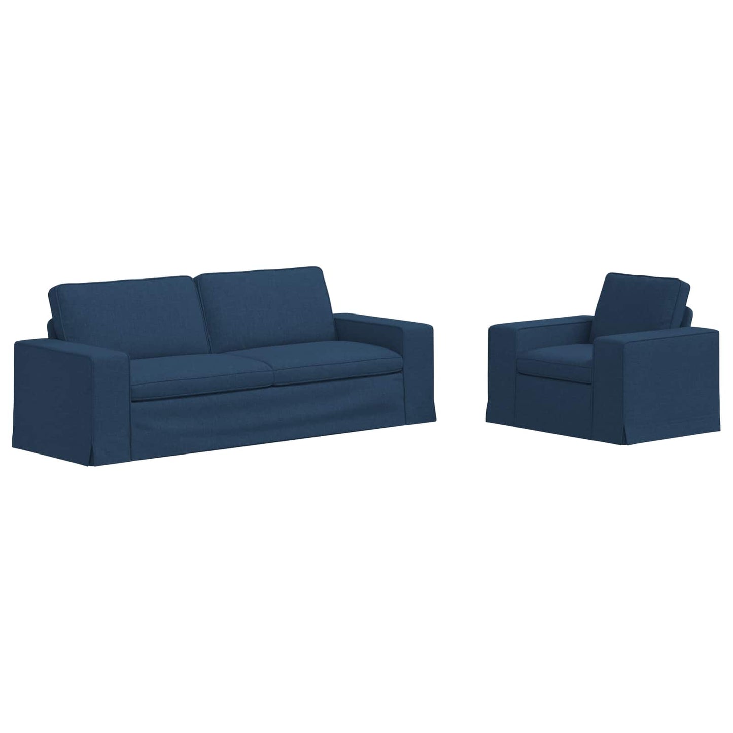 Kanapé Szett 2 pcs Kék 222 x 80 x 82 cm szövet