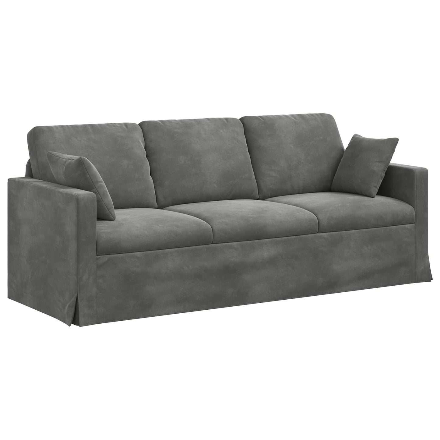 Kanapé Szett 2 pcs Sötétszürke 198 x 78 x 80 cm Bársony