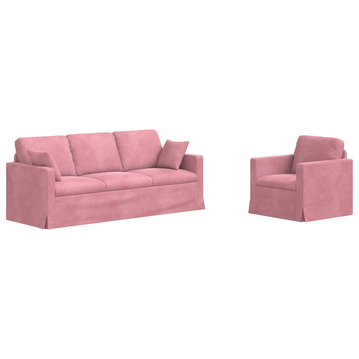 Kanapé Szett 2 pcs Rózsaszín 198 x 78 x 80 cm Bársony